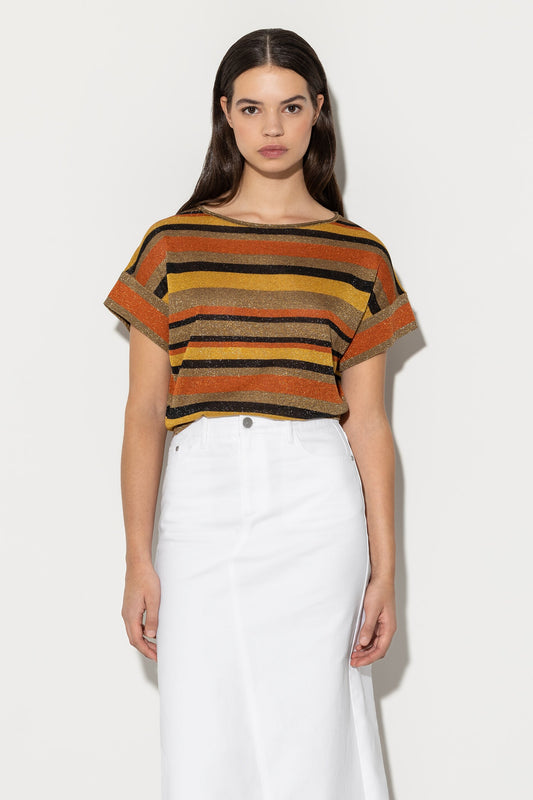 Striped Shirt with Sheen Effect