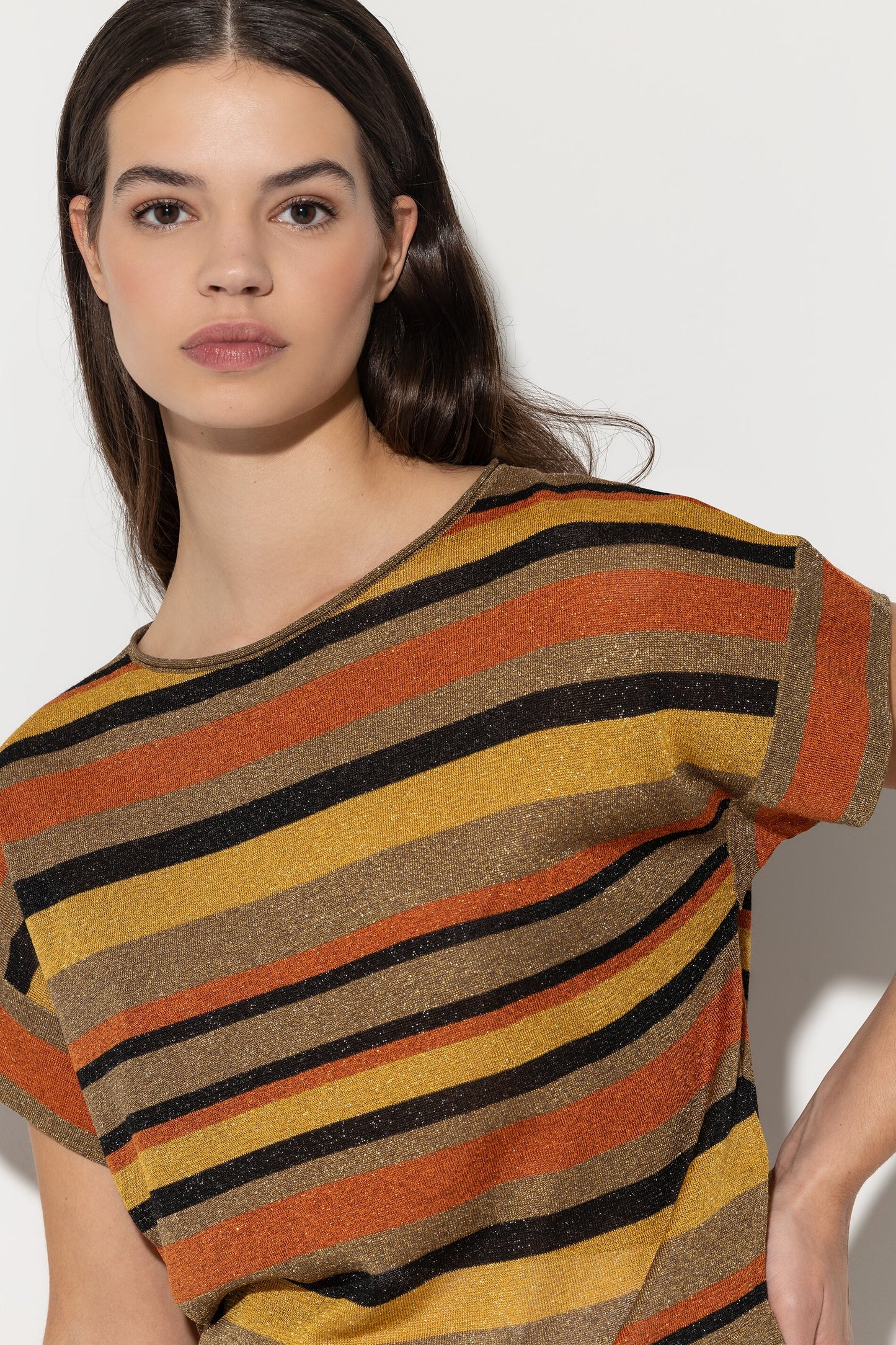 Striped Shirt with Sheen Effect