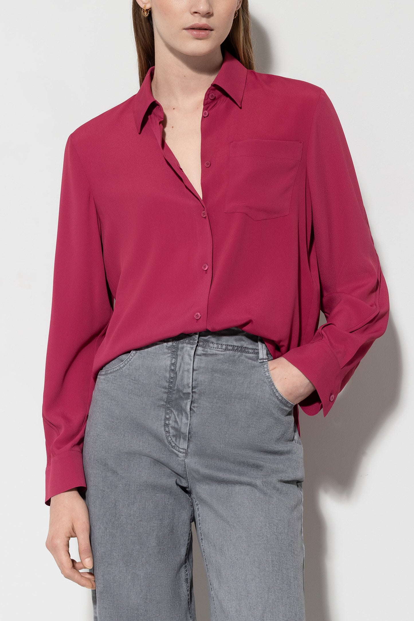 Silk Blend Shirt Blouse