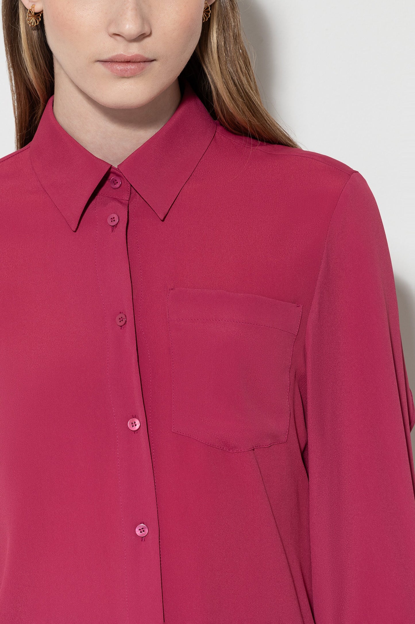 Silk Blend Shirt Blouse