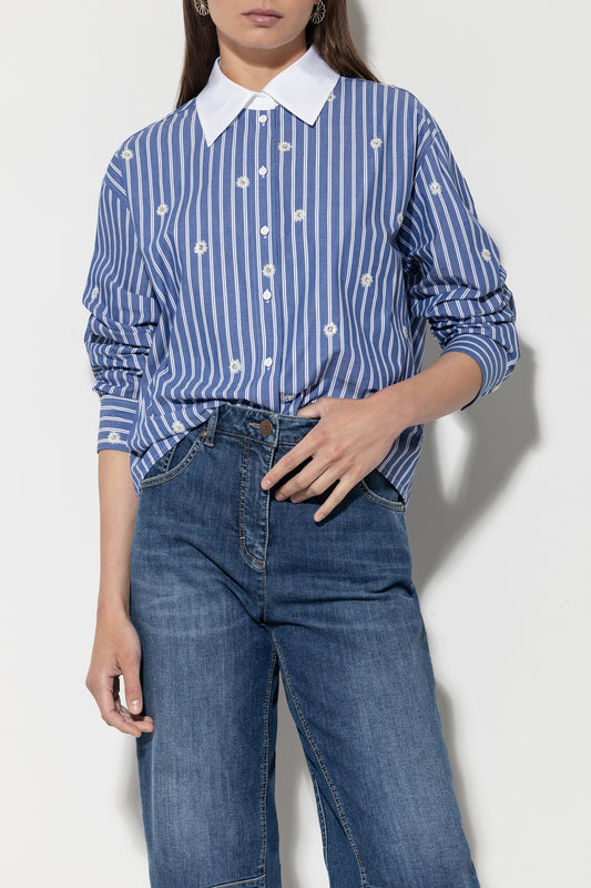 Striped Blouse with Sequins