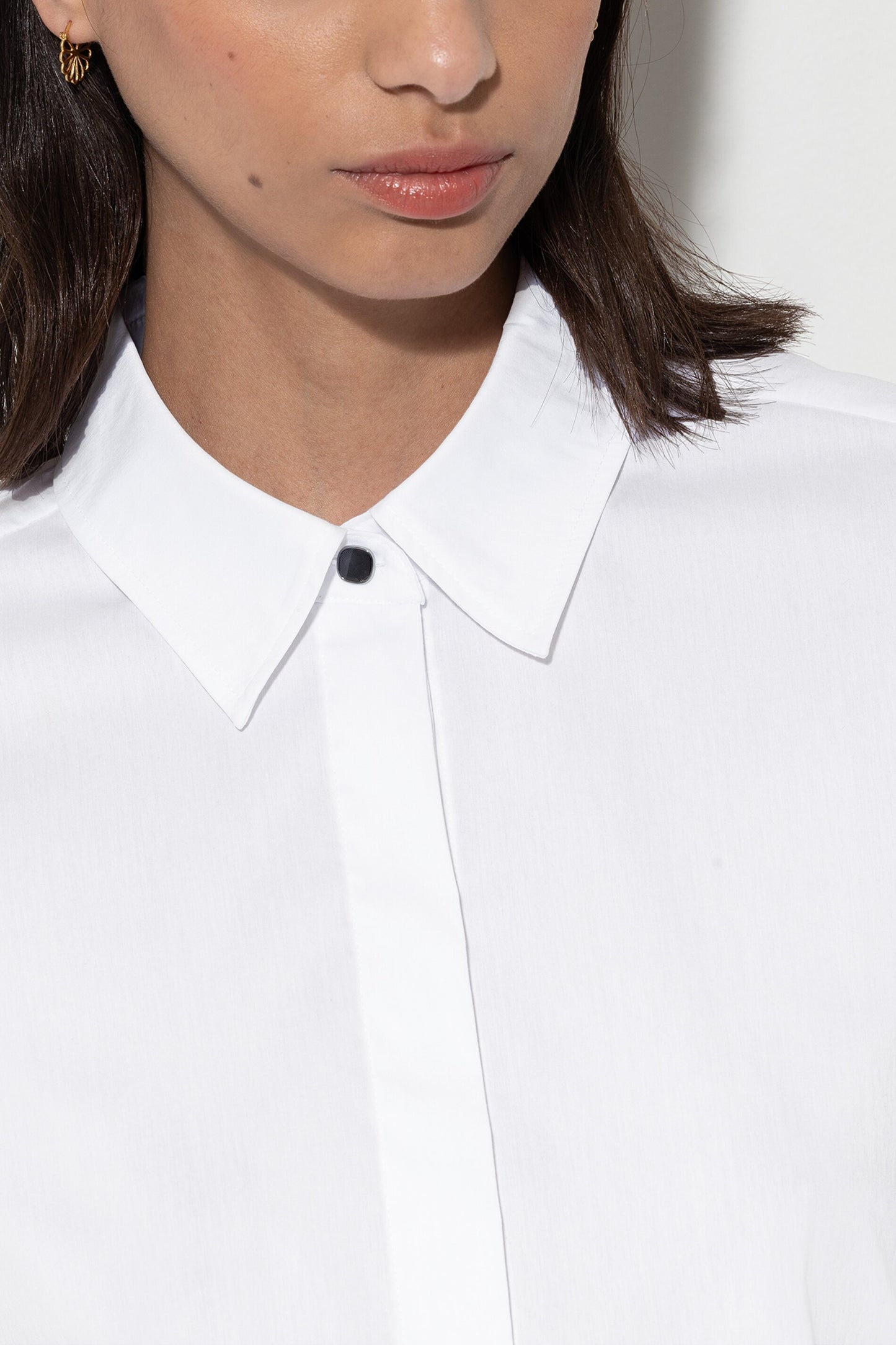 Cotton Blend Shirt Blouse