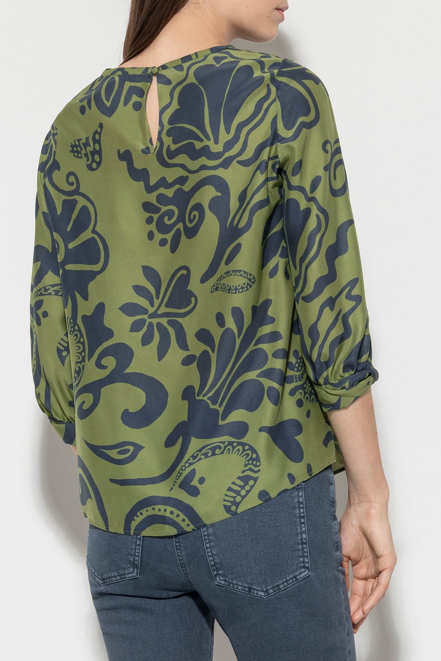 Blouse Top with Flower Print