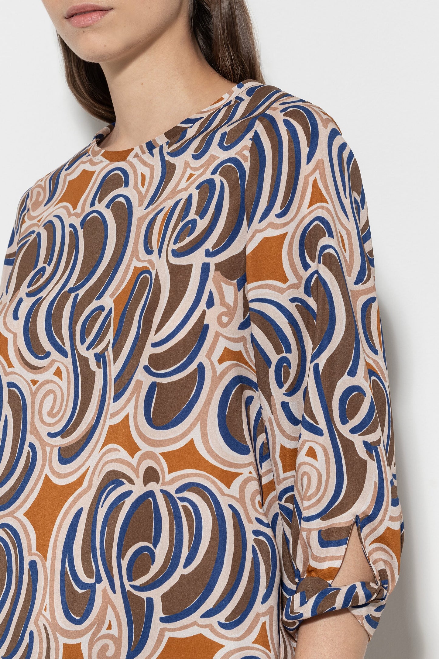 Silk Blouse with Graphic Print