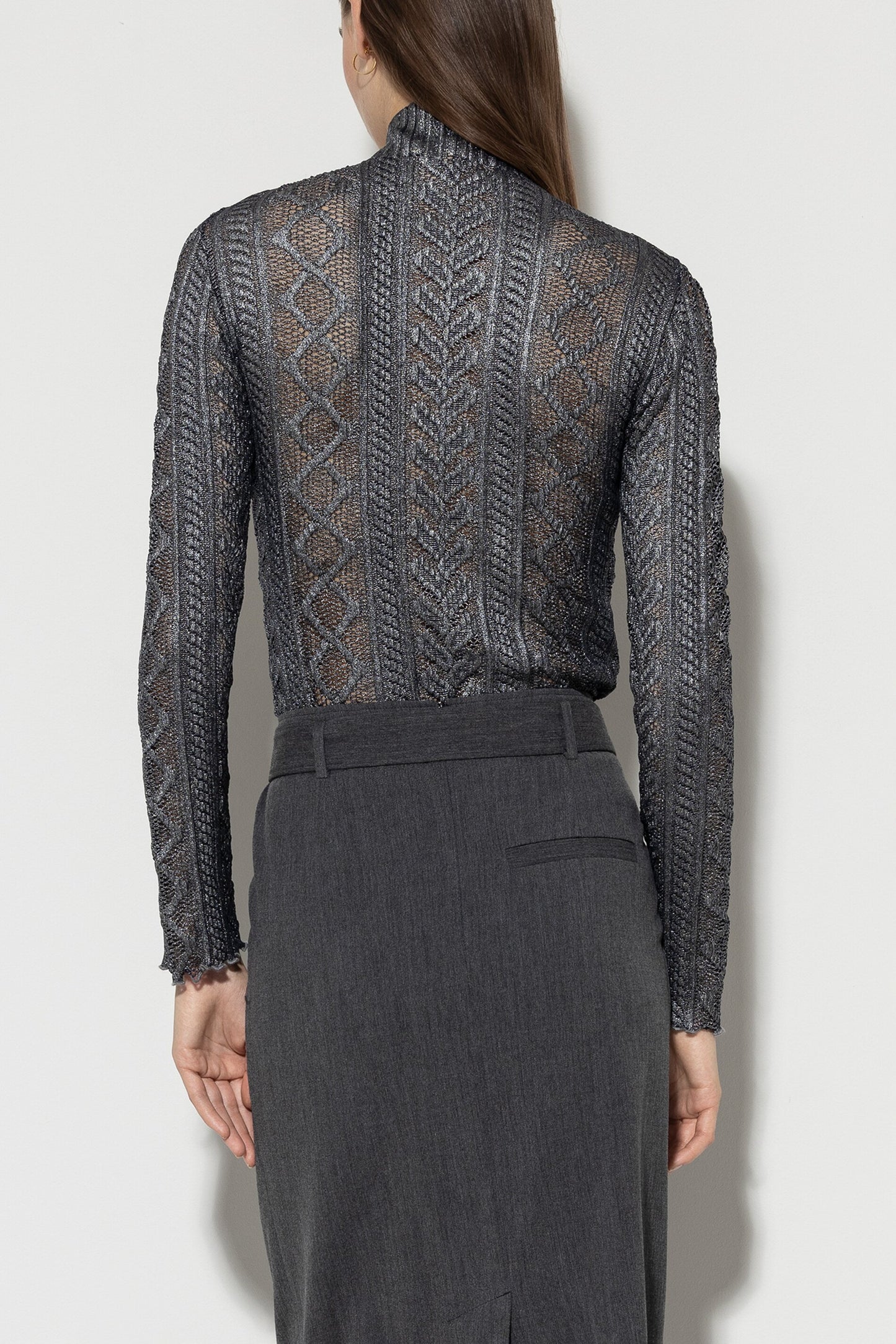 Lace Turtleneck Shirt