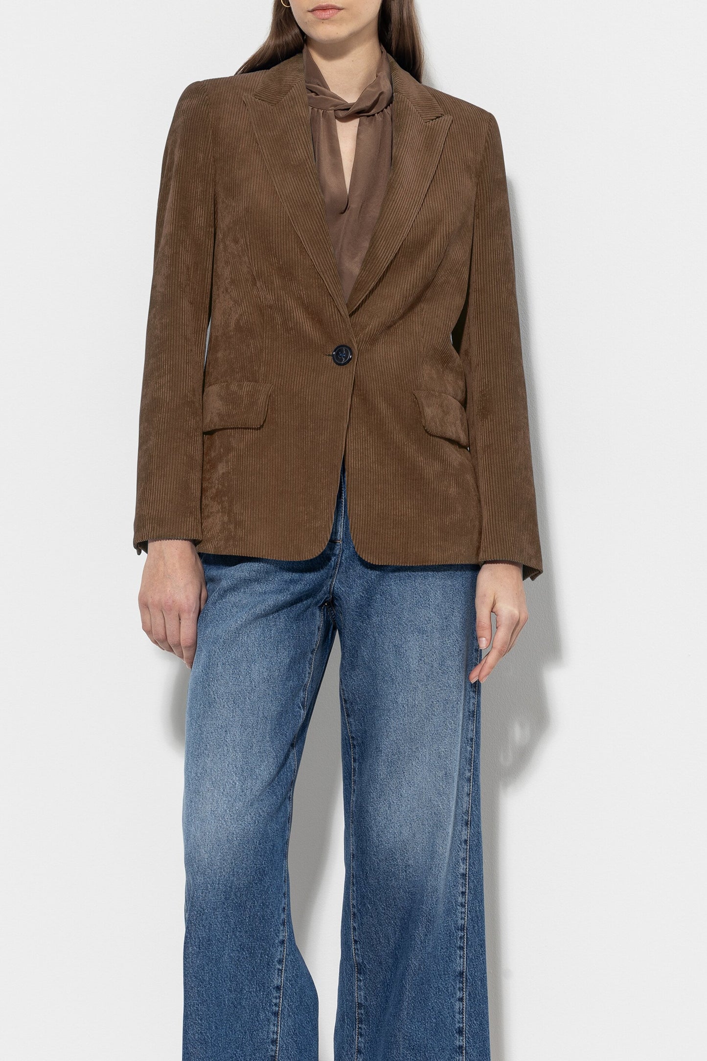 One-button Corduroy Blazer