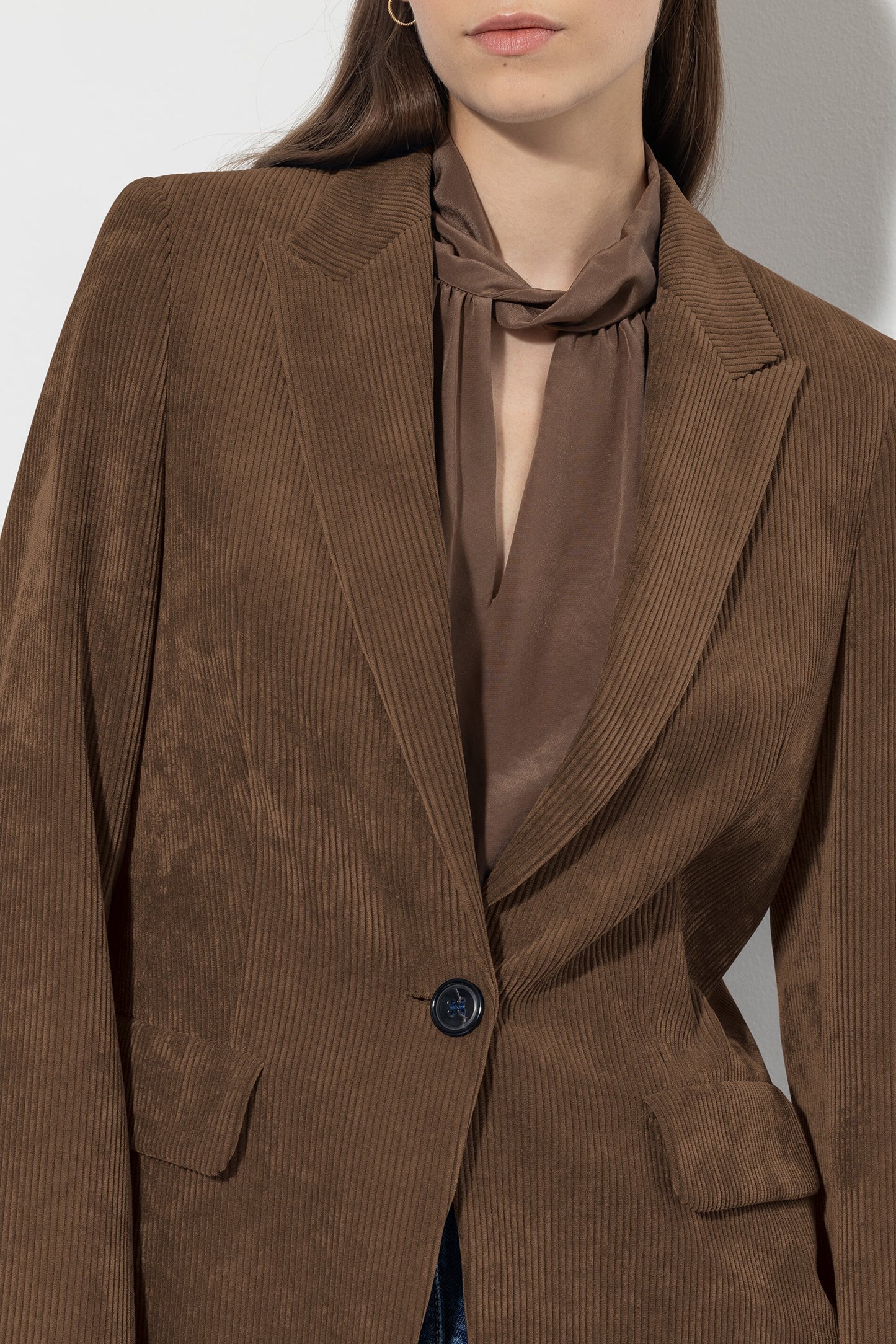 One-button Corduroy Blazer