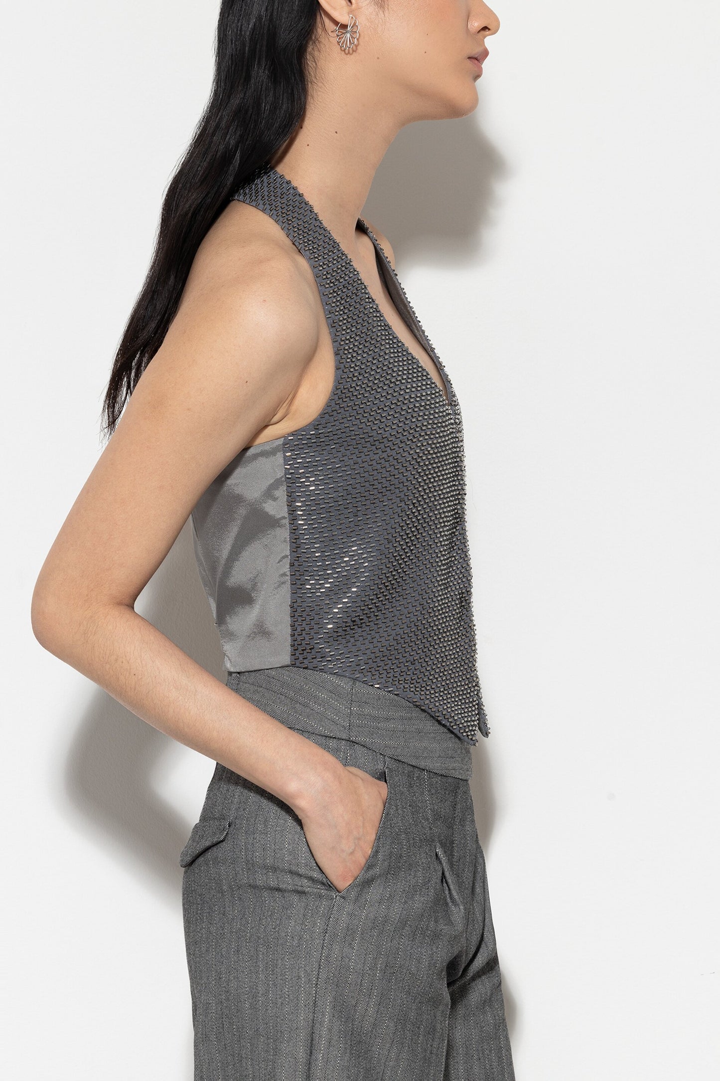 Glitter Halterneck Vest