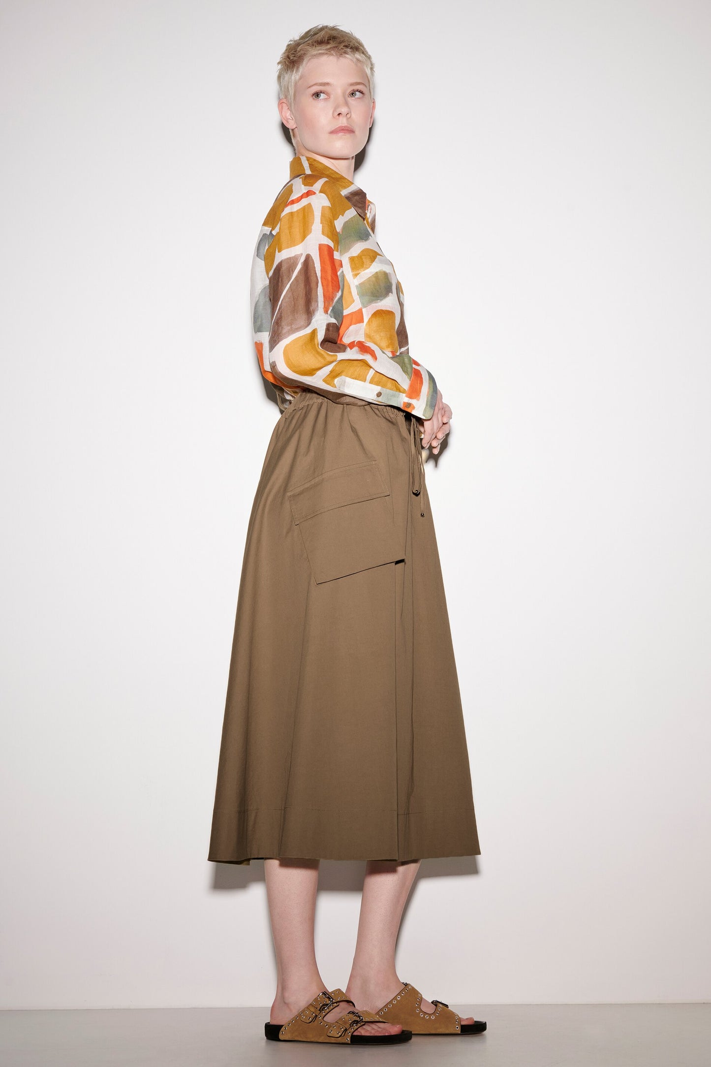 Cargo Style Godet Skirt