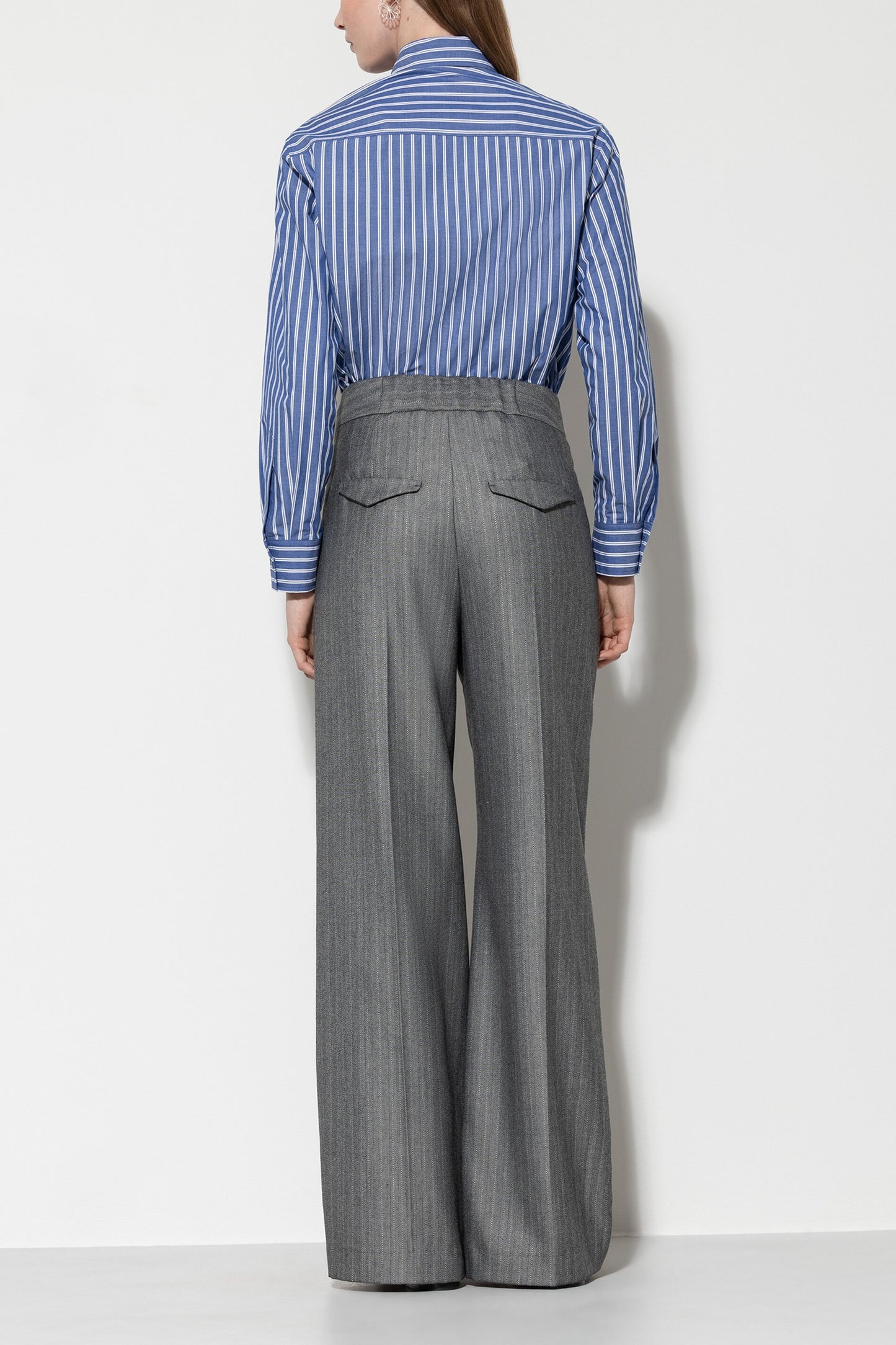 Herringbone Wide-leg Pants