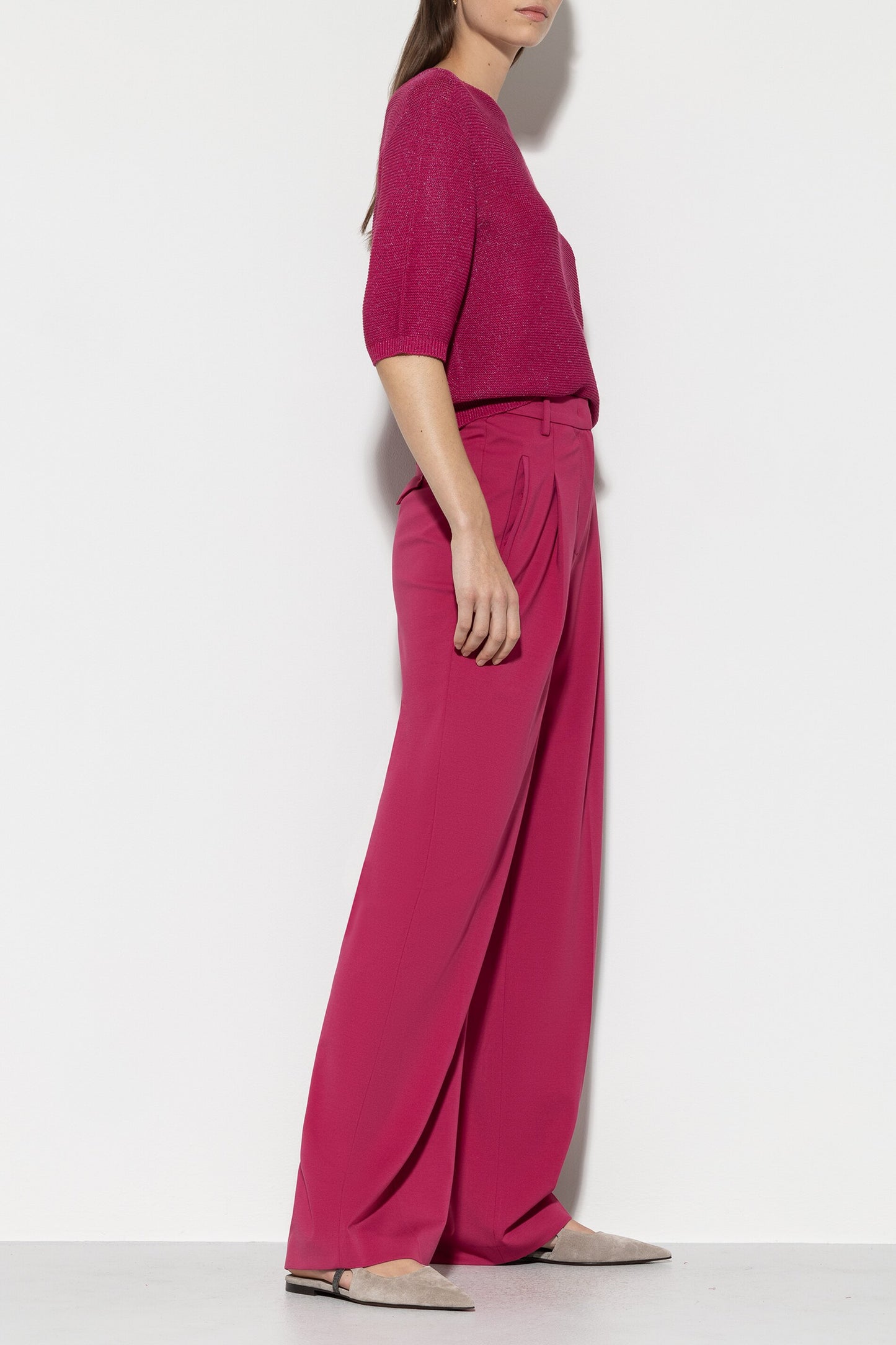 Wide-leg Pants Made from Punto-Milano