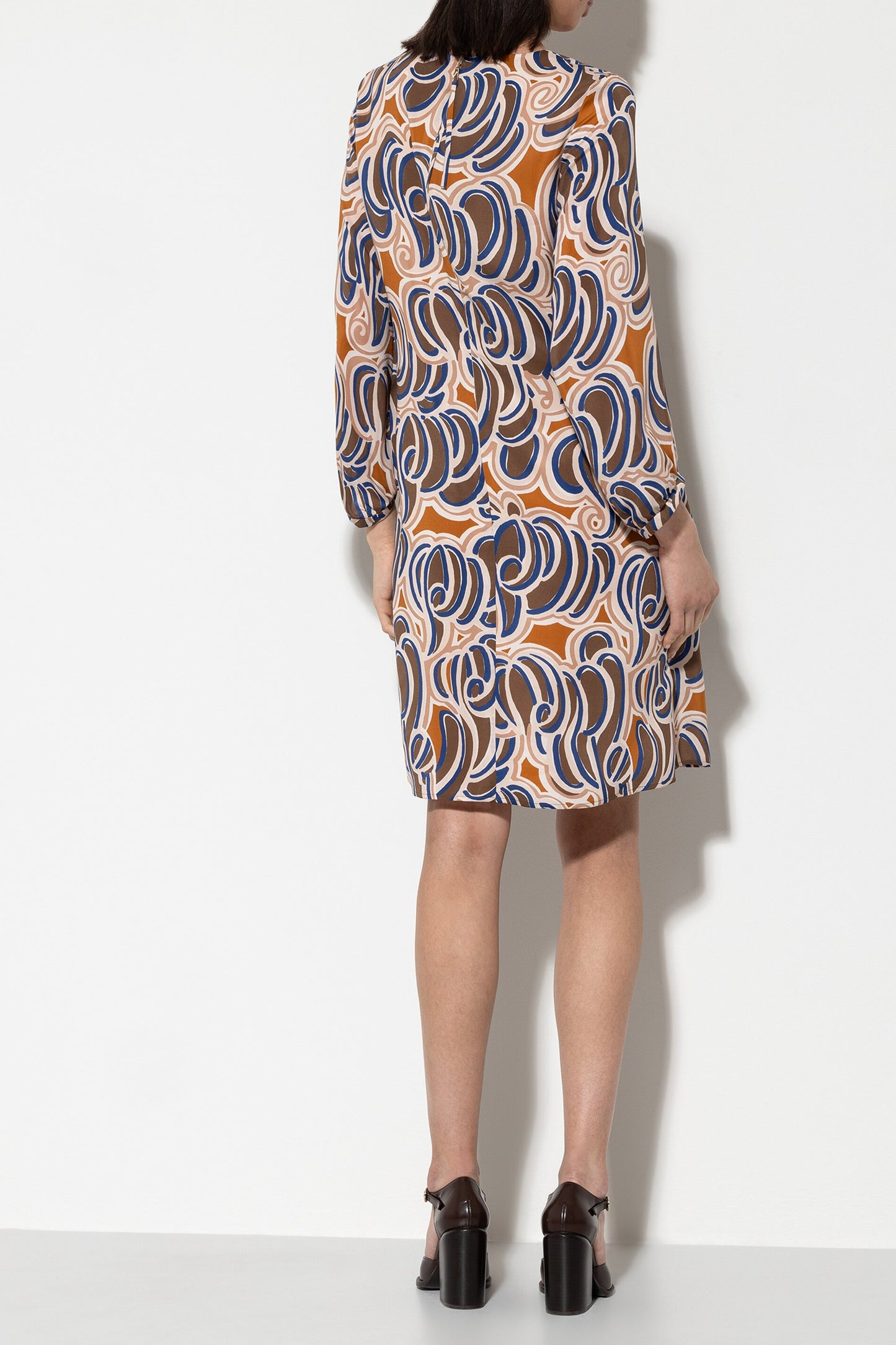 Silk Dress with Graphic Print