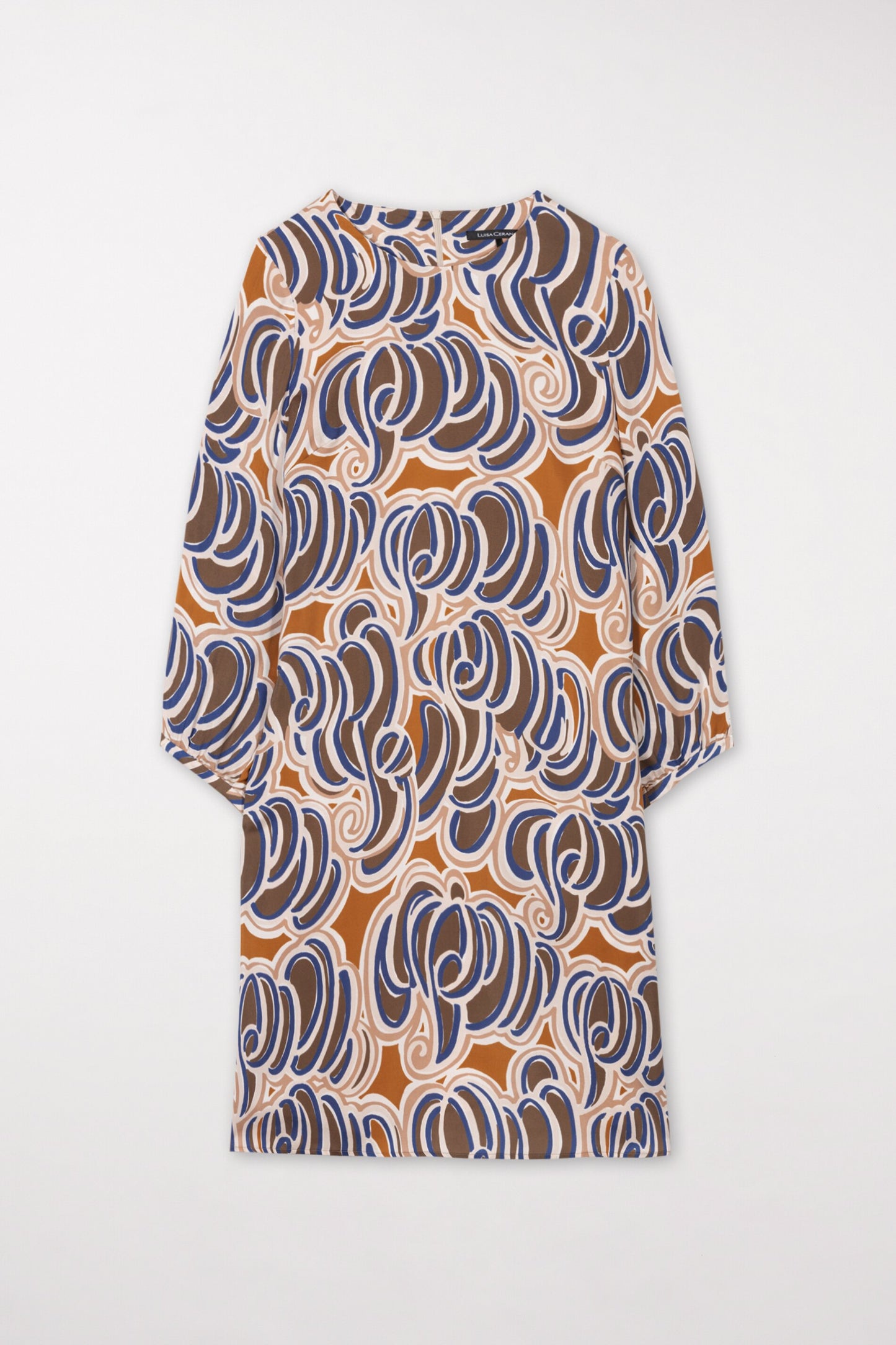 Silk Dress with Graphic Print