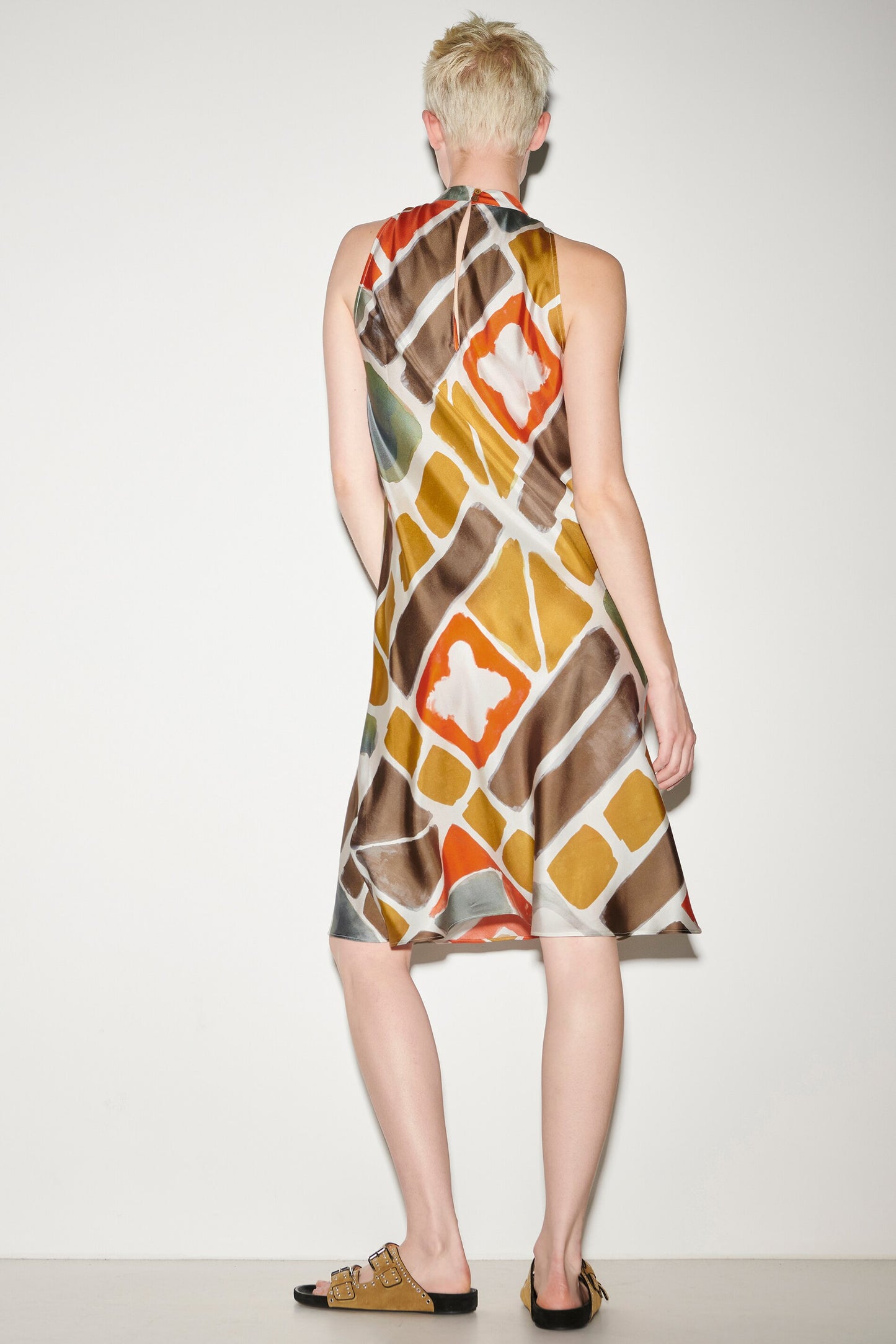 Slip Dress with Ethnic Print