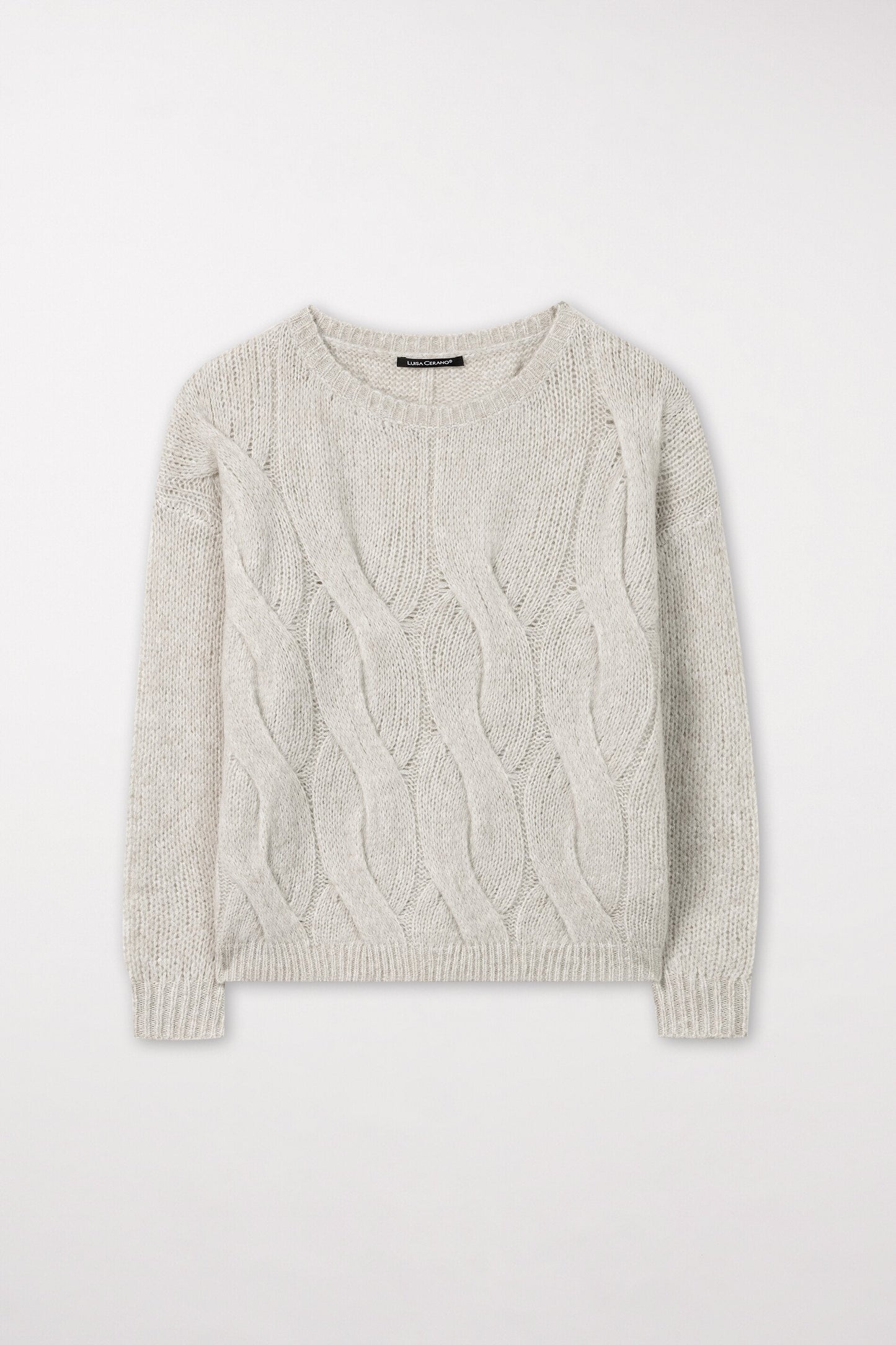 Knitted Sweater with Cable Pattern