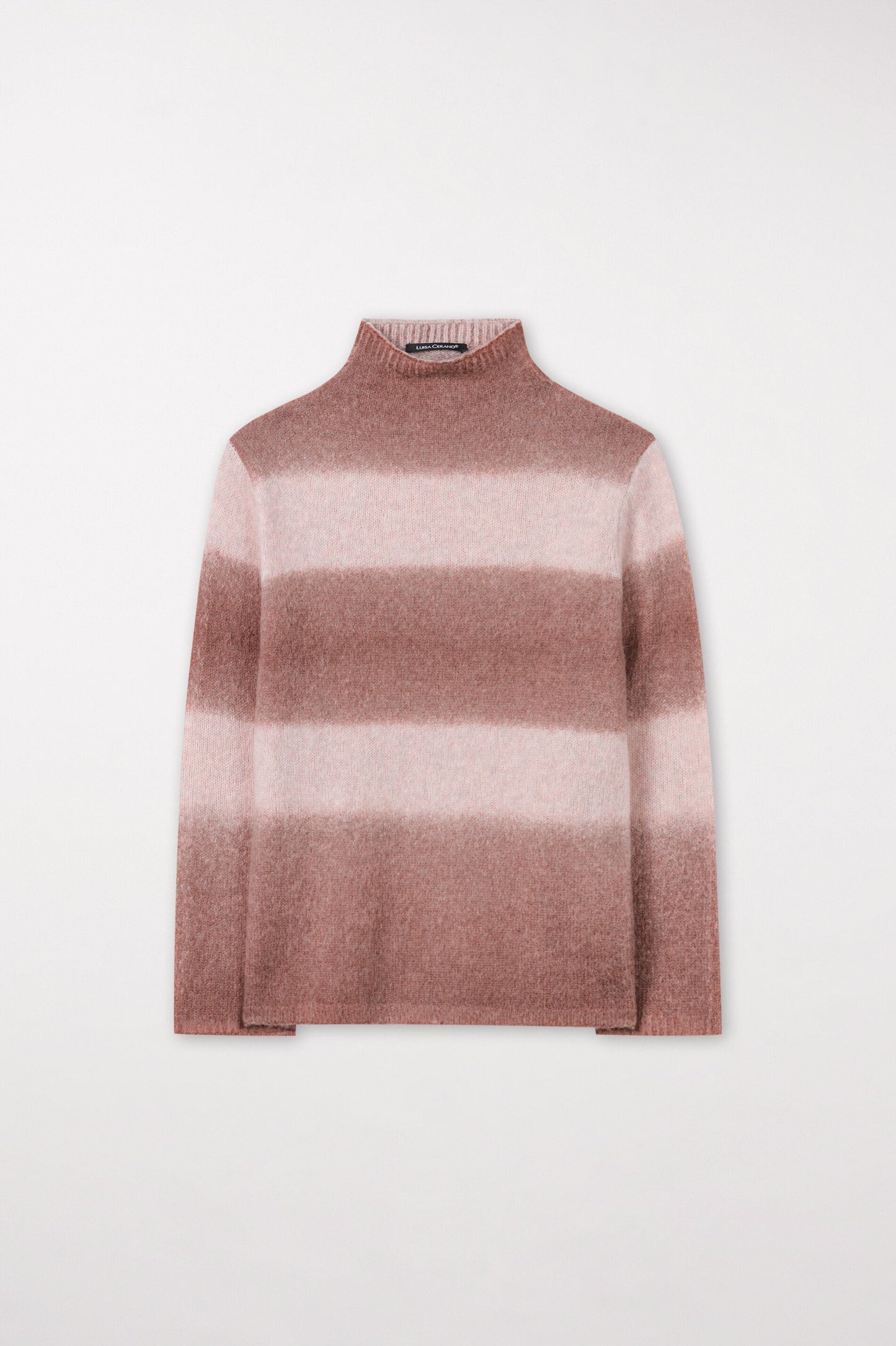 Turtleneck Sweater with Grading Color Block