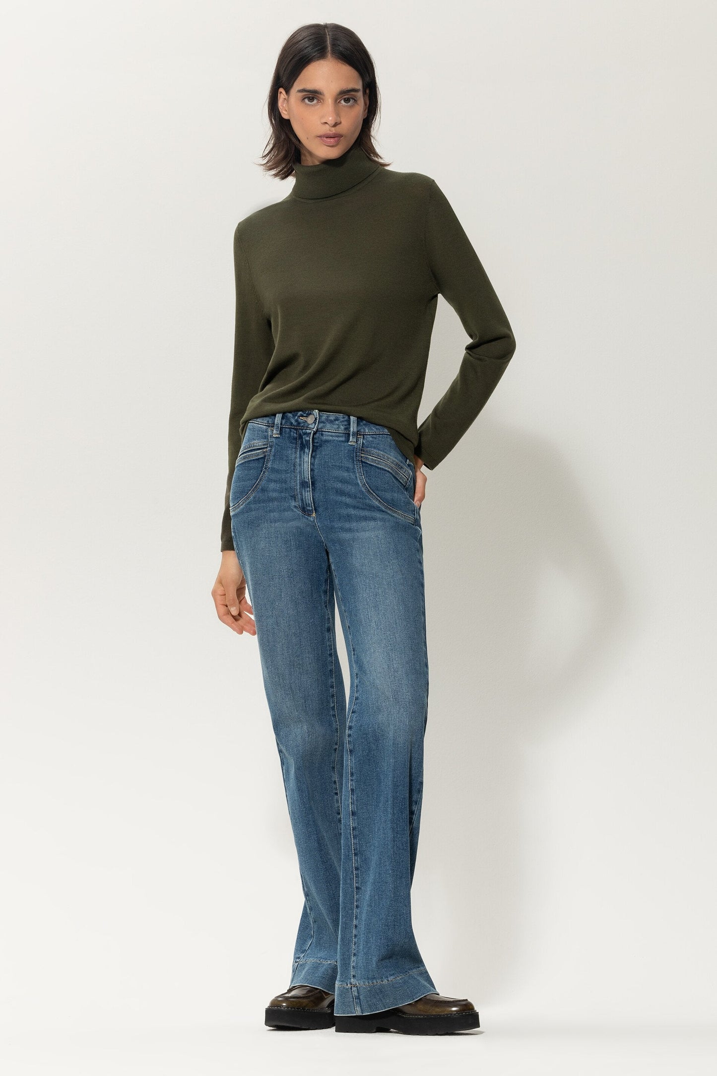 Wool Blend Turtleneck Sweater