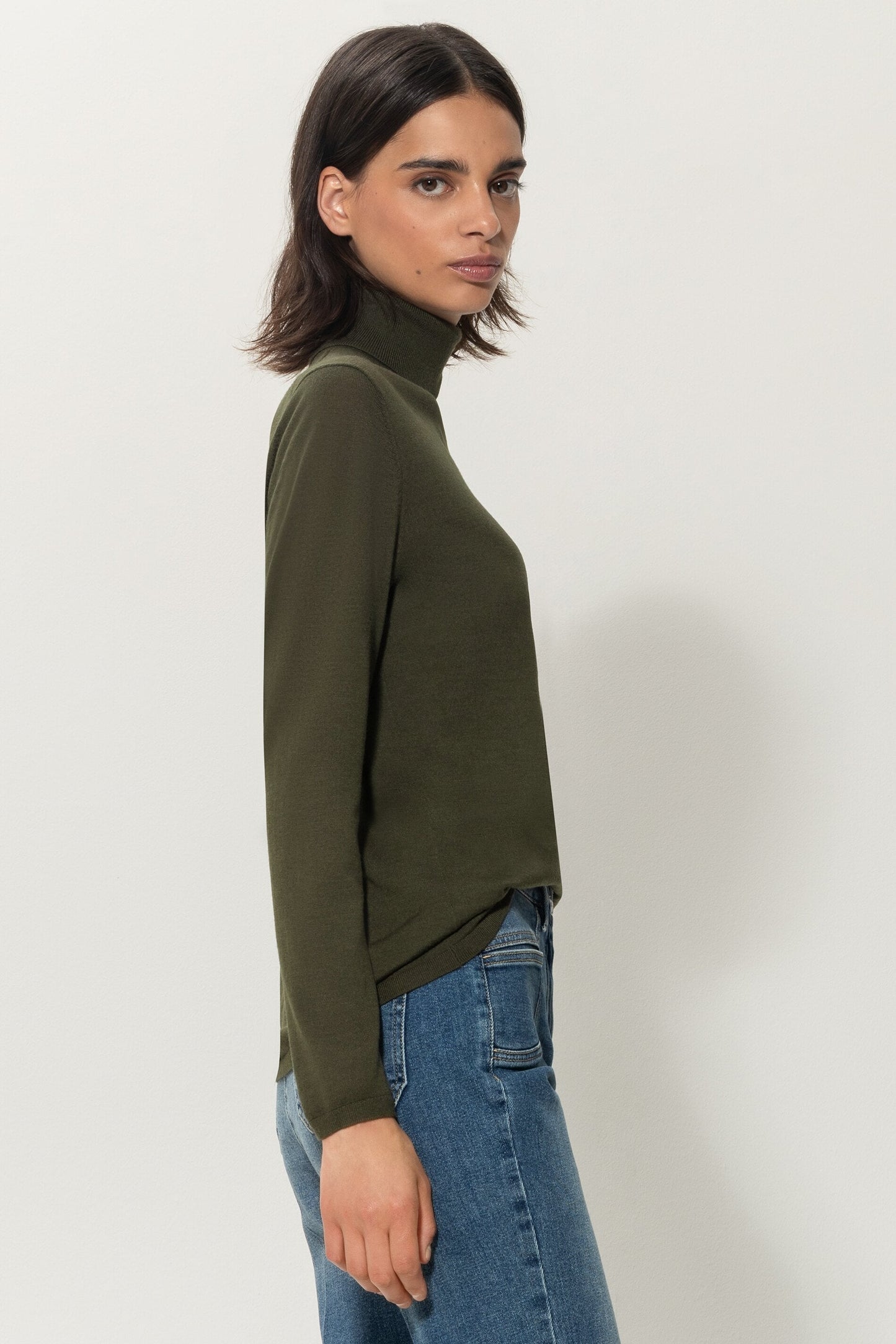 Wool Blend Turtleneck Sweater