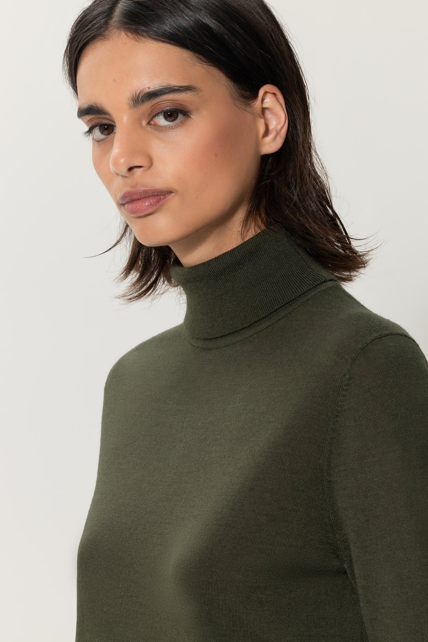 Wool Blend Turtleneck Sweater