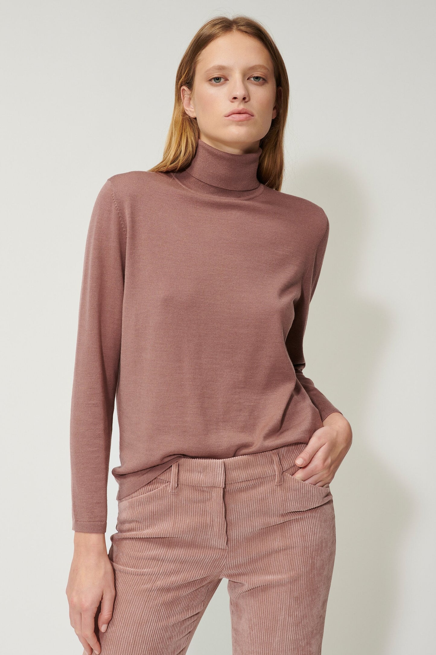 Wool Blend Turtleneck Sweater