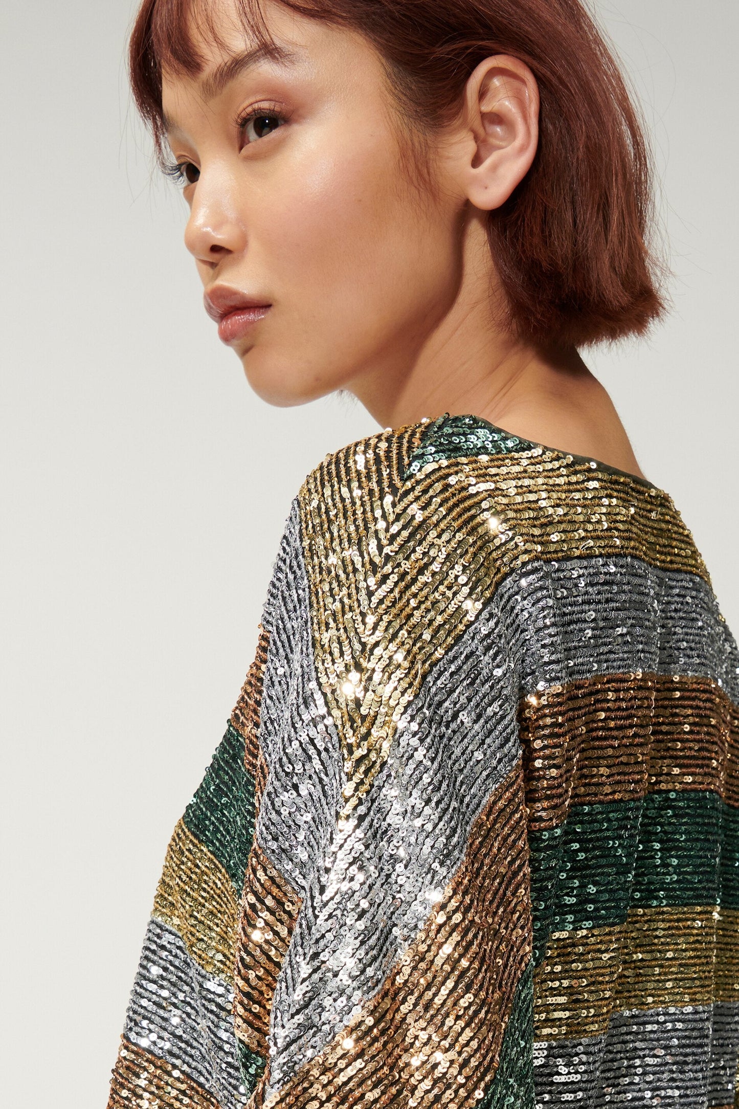 Blouse with  Stripy Sequins