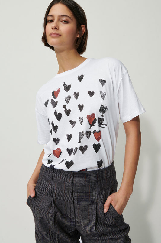 T-shirt with Little-Heart Print