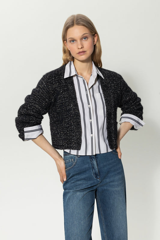 Cardigan with Patch Pocket