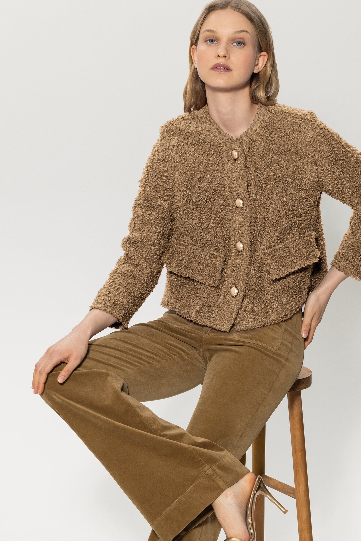 Boxy Jacket in Luxurious Bouclé Wool