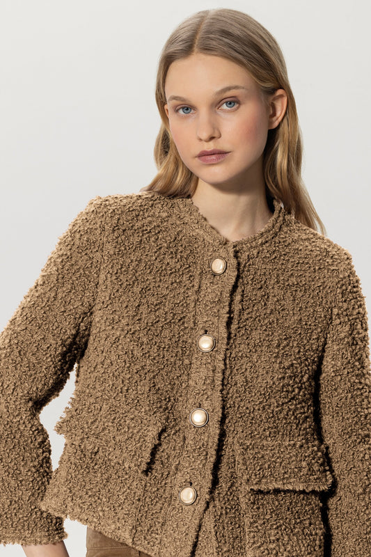 Boxy Jacket in Luxurious Bouclé Wool