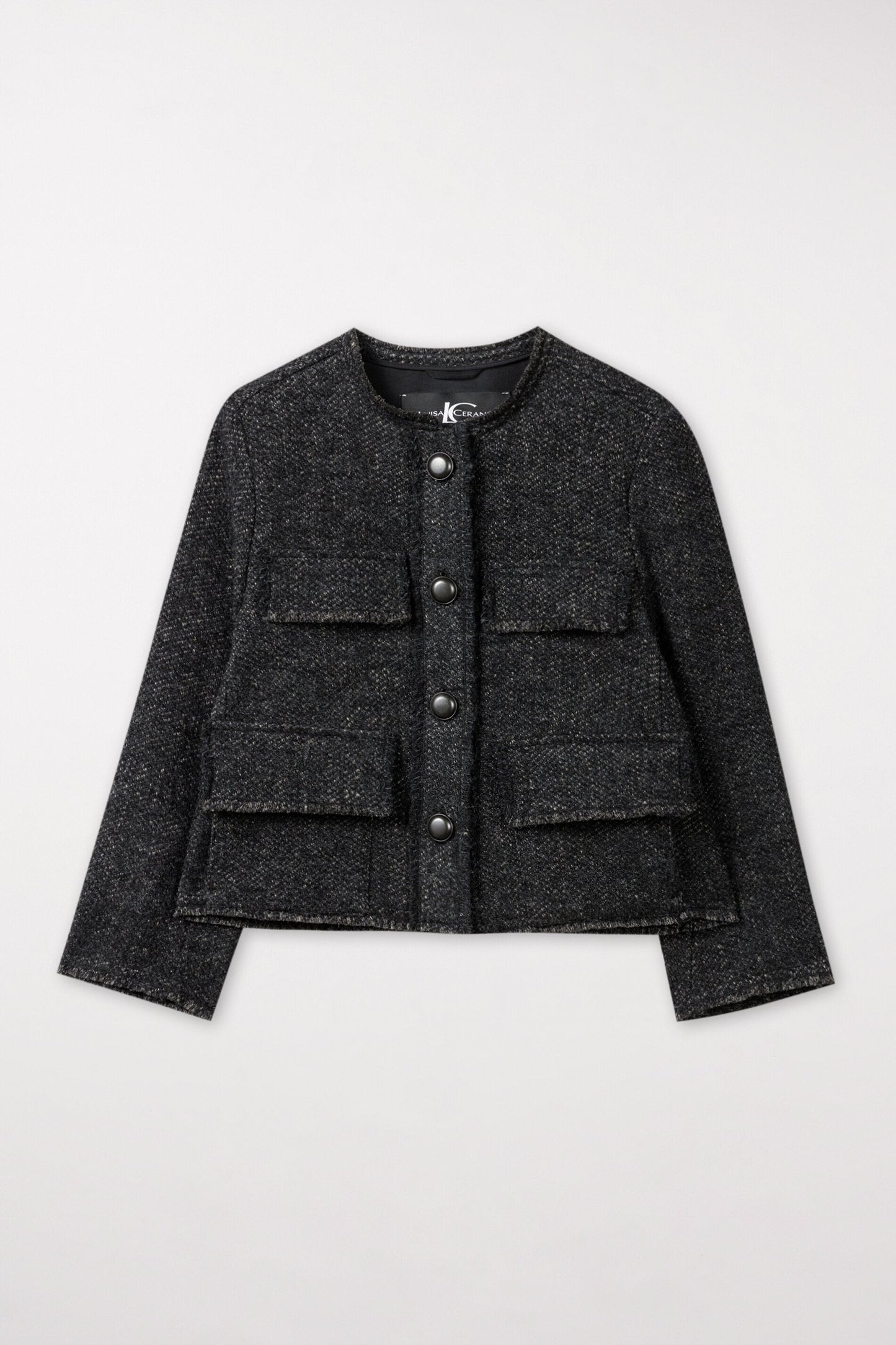 Cropped Jacket in Soft Two-tone Twwed