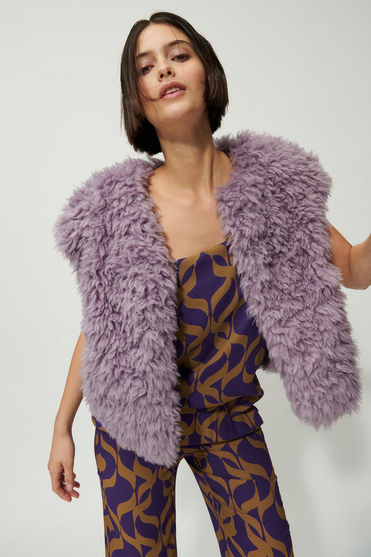 Cropped Waistcoat in Ultra-soft Fake Fur