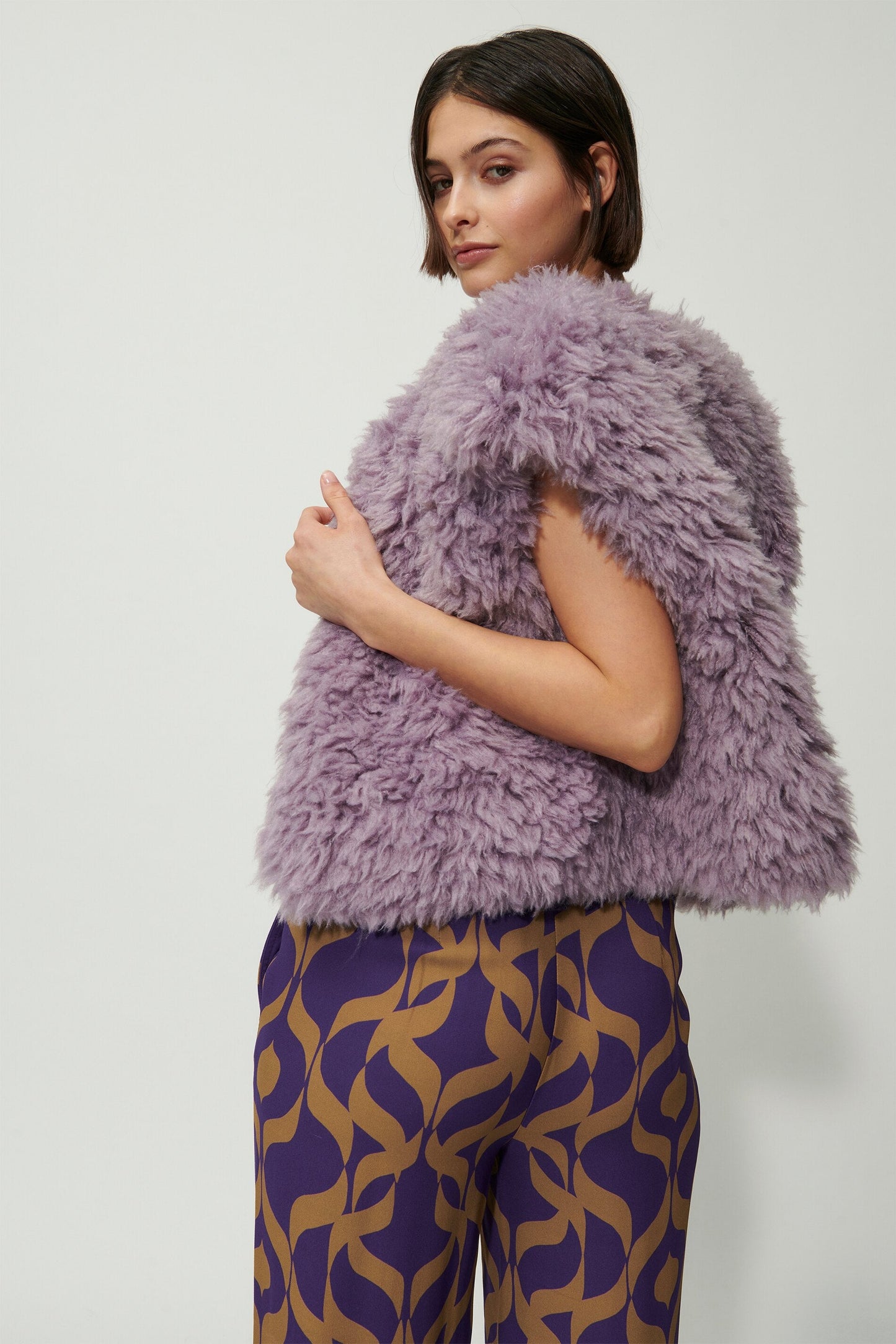 Cropped Waistcoat in Ultra-soft Fake Fur