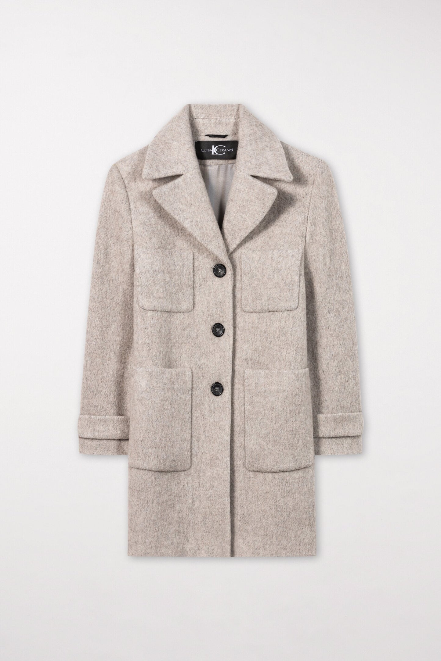 Shetland Wool Coat with Large Pockets