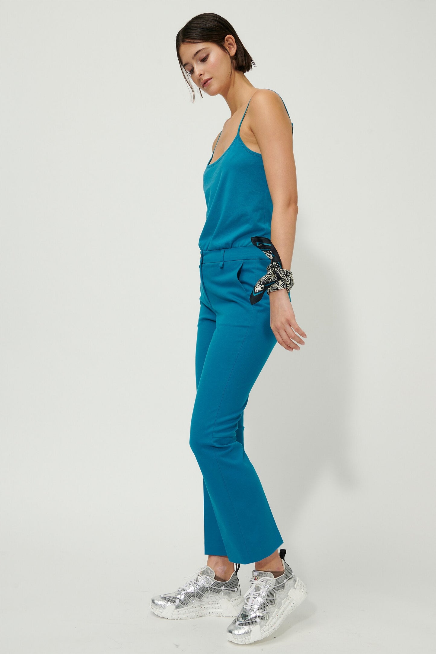 Flare Pants with Pressed Creases