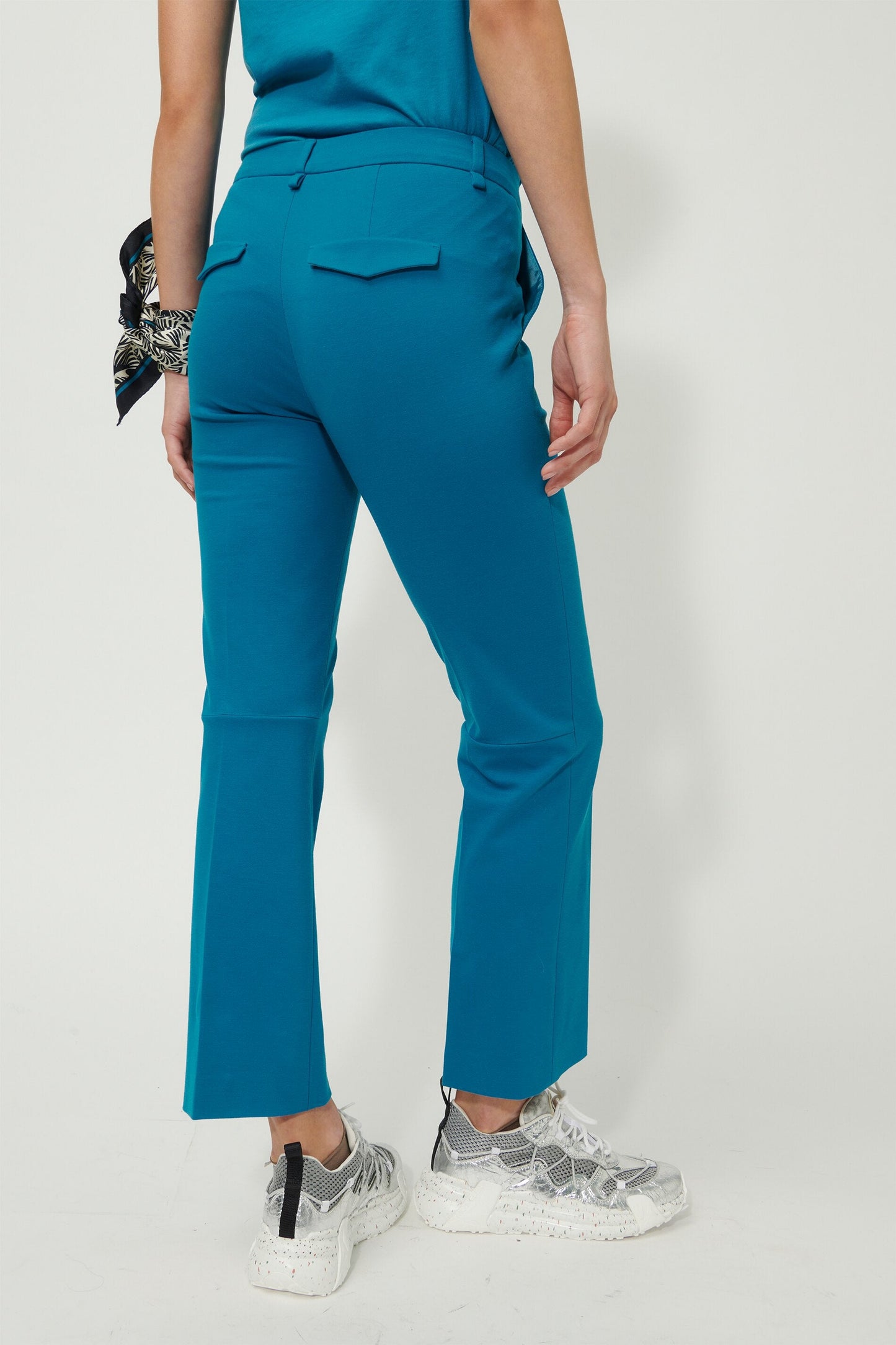 Flare Pants with Pressed Creases