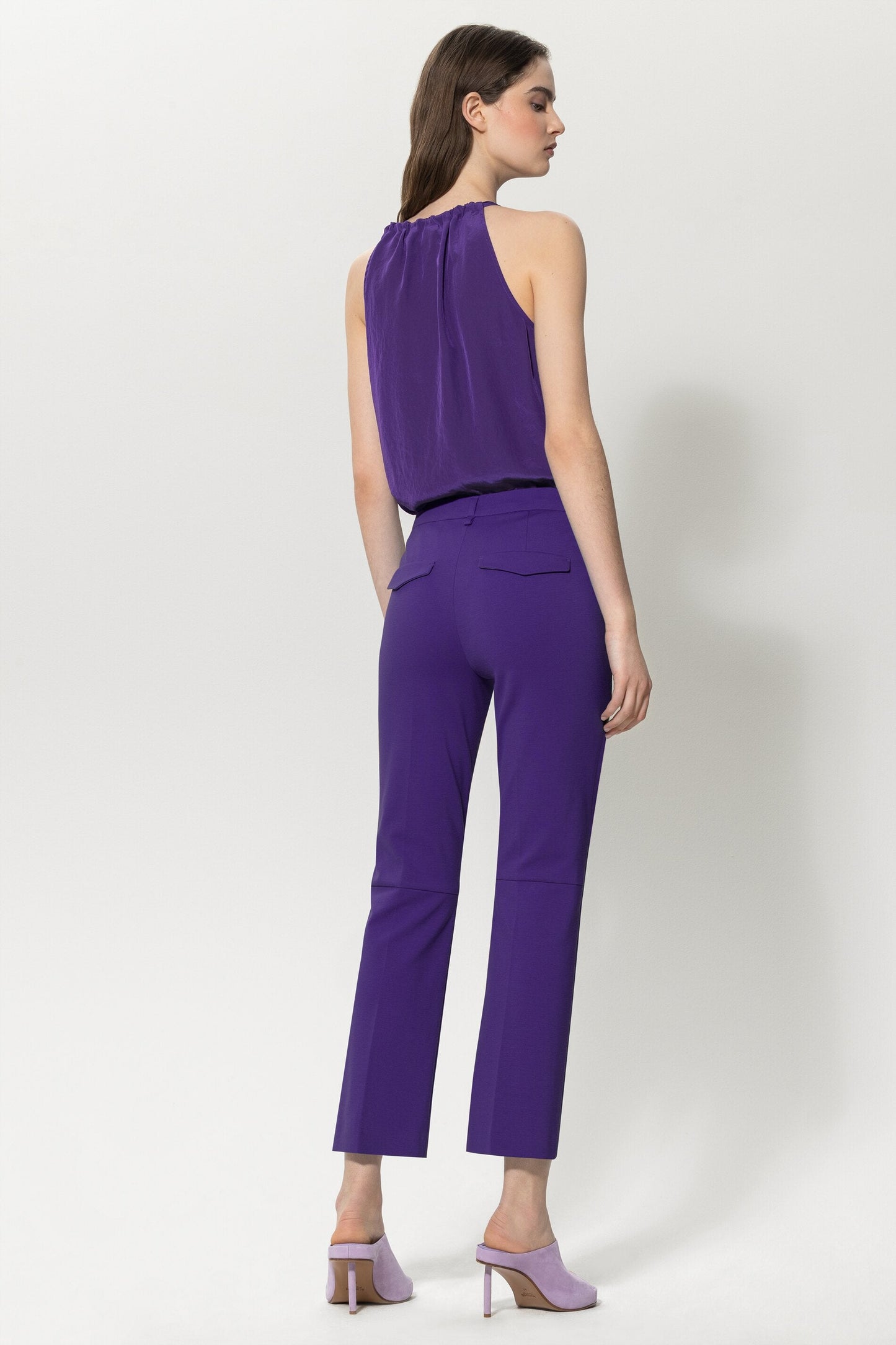 Flare Pants with Pressed Creases