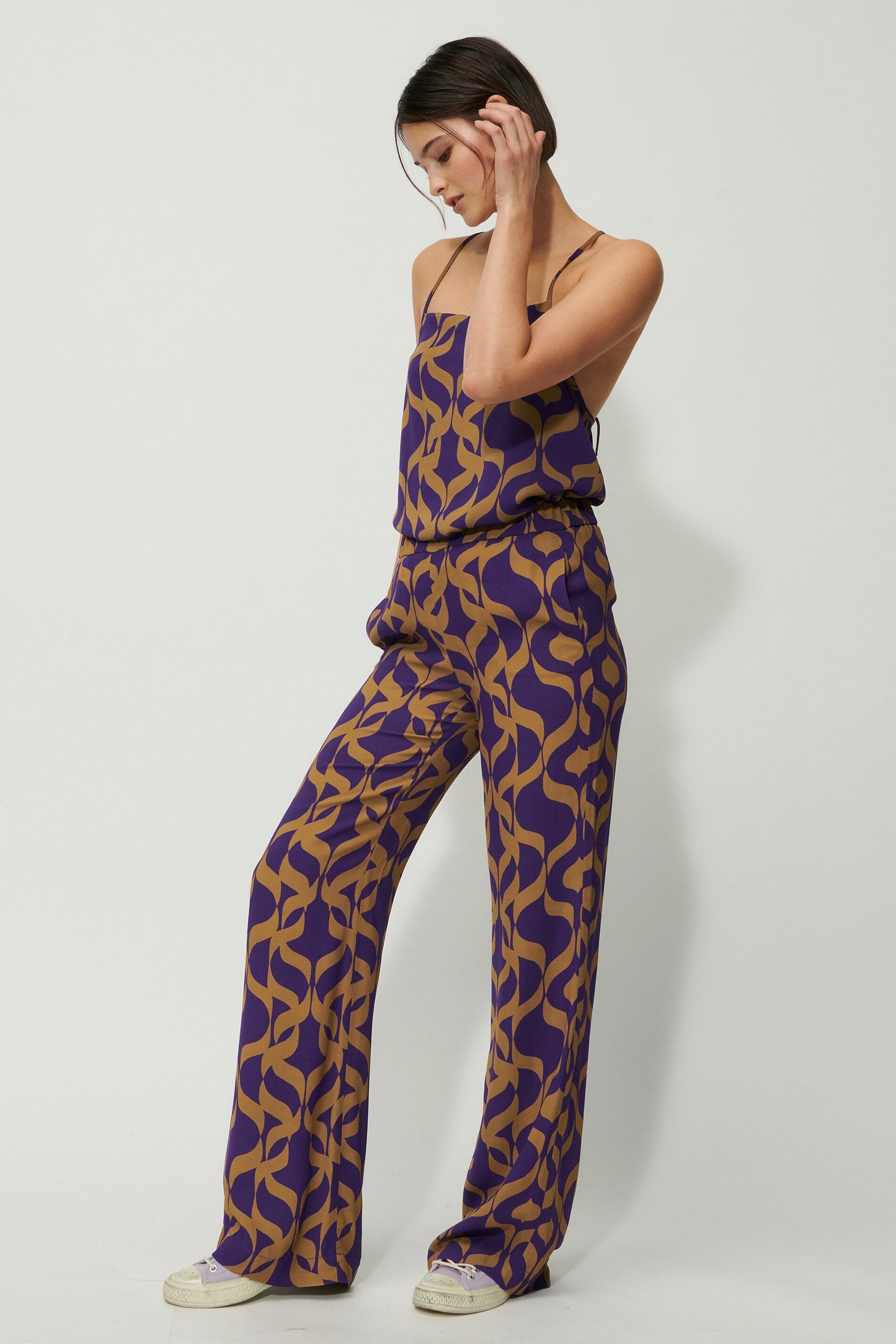 Wide leg Pants with a Graphic Inspired Print