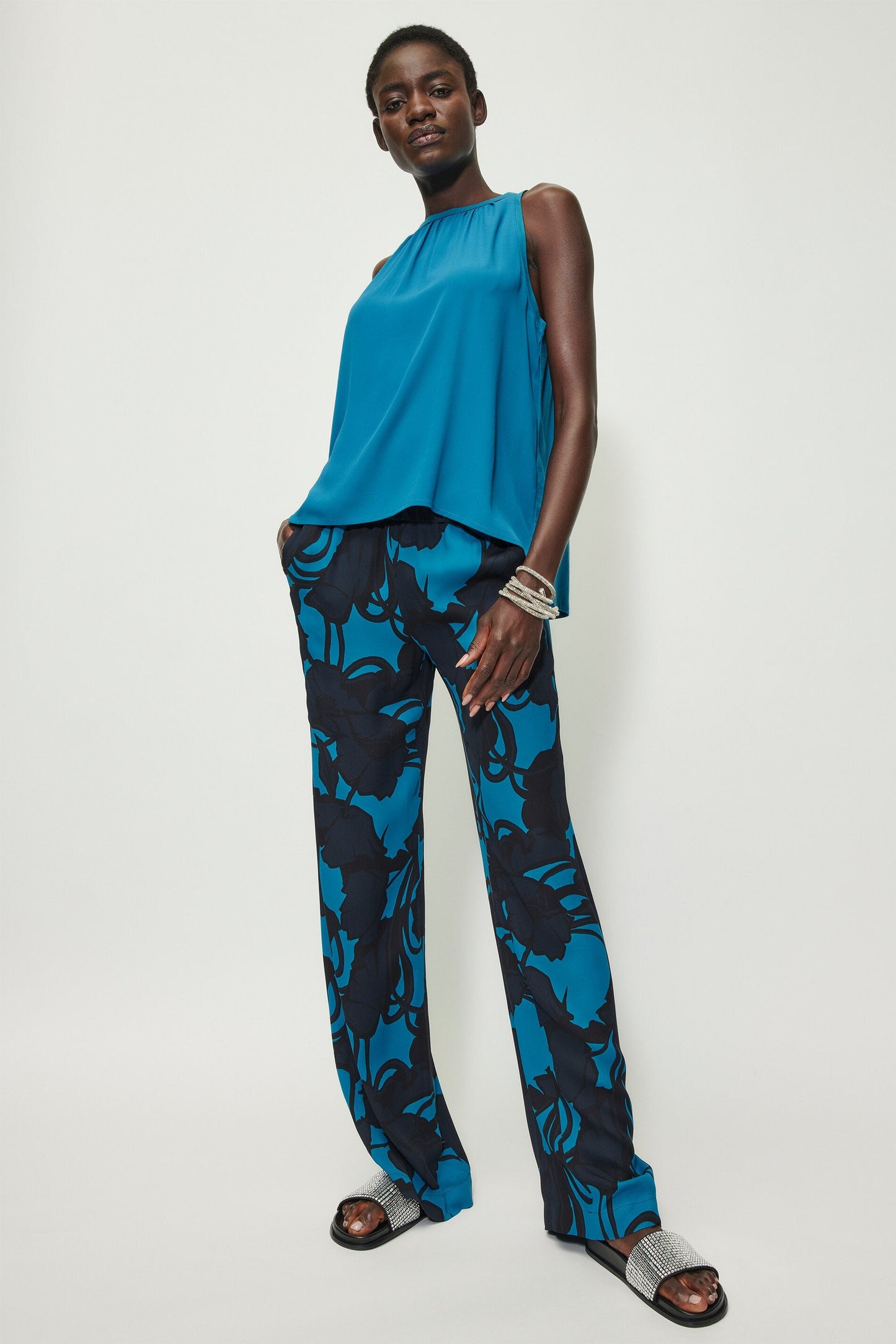 Wide leg Pants with Floral Print