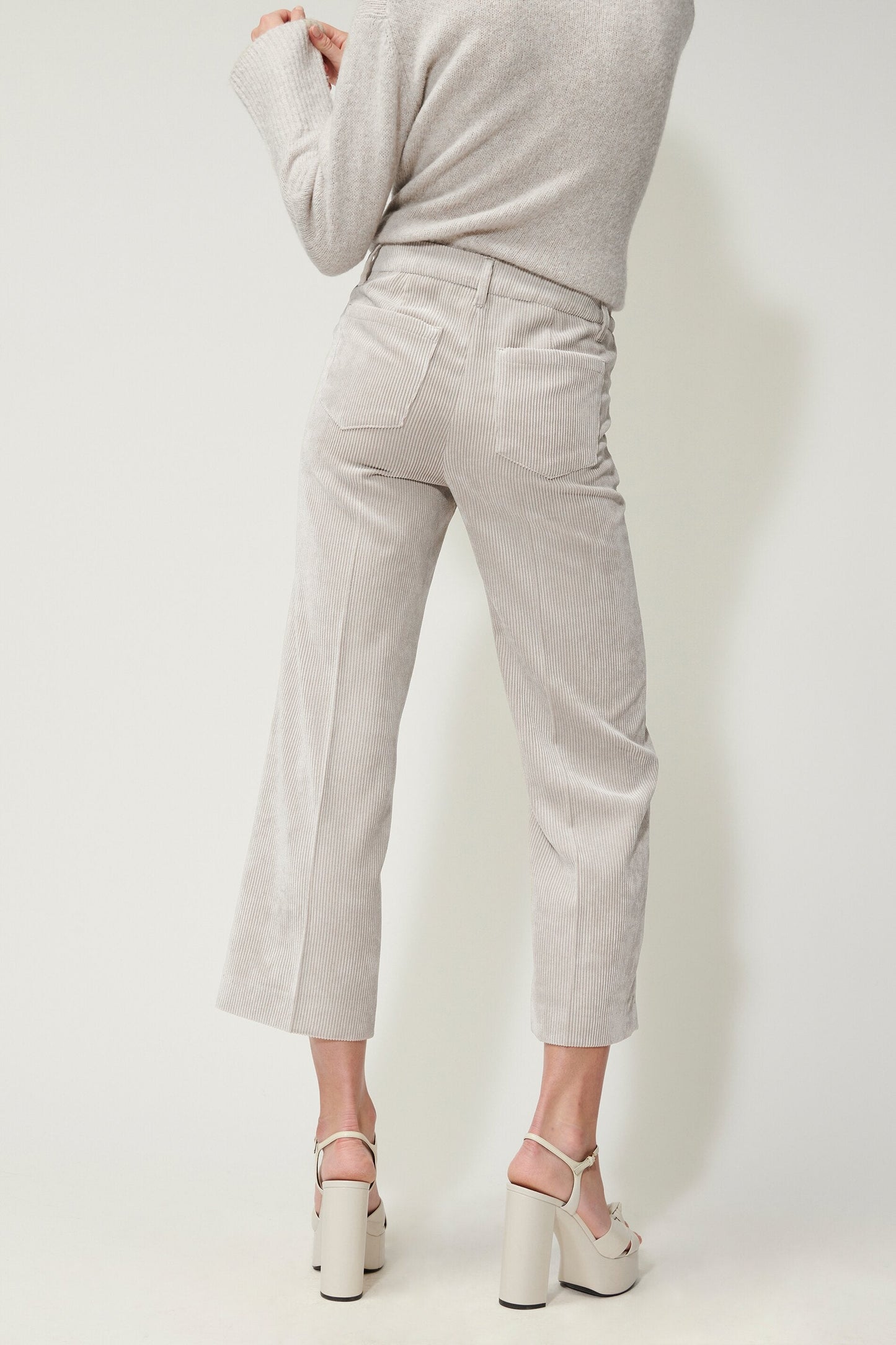 Cropped Pants with Pressed Creases