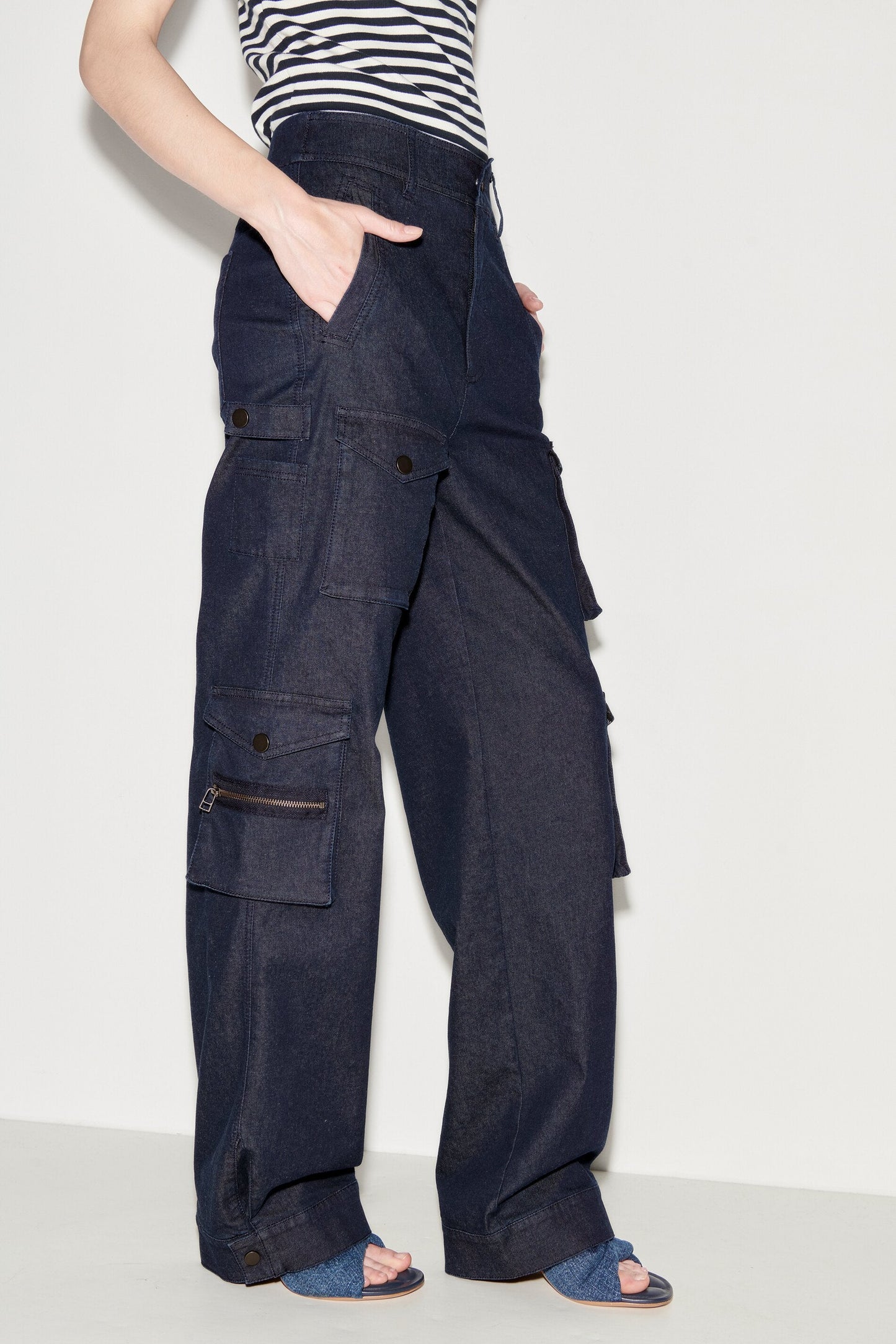 Denim Cargo Pants