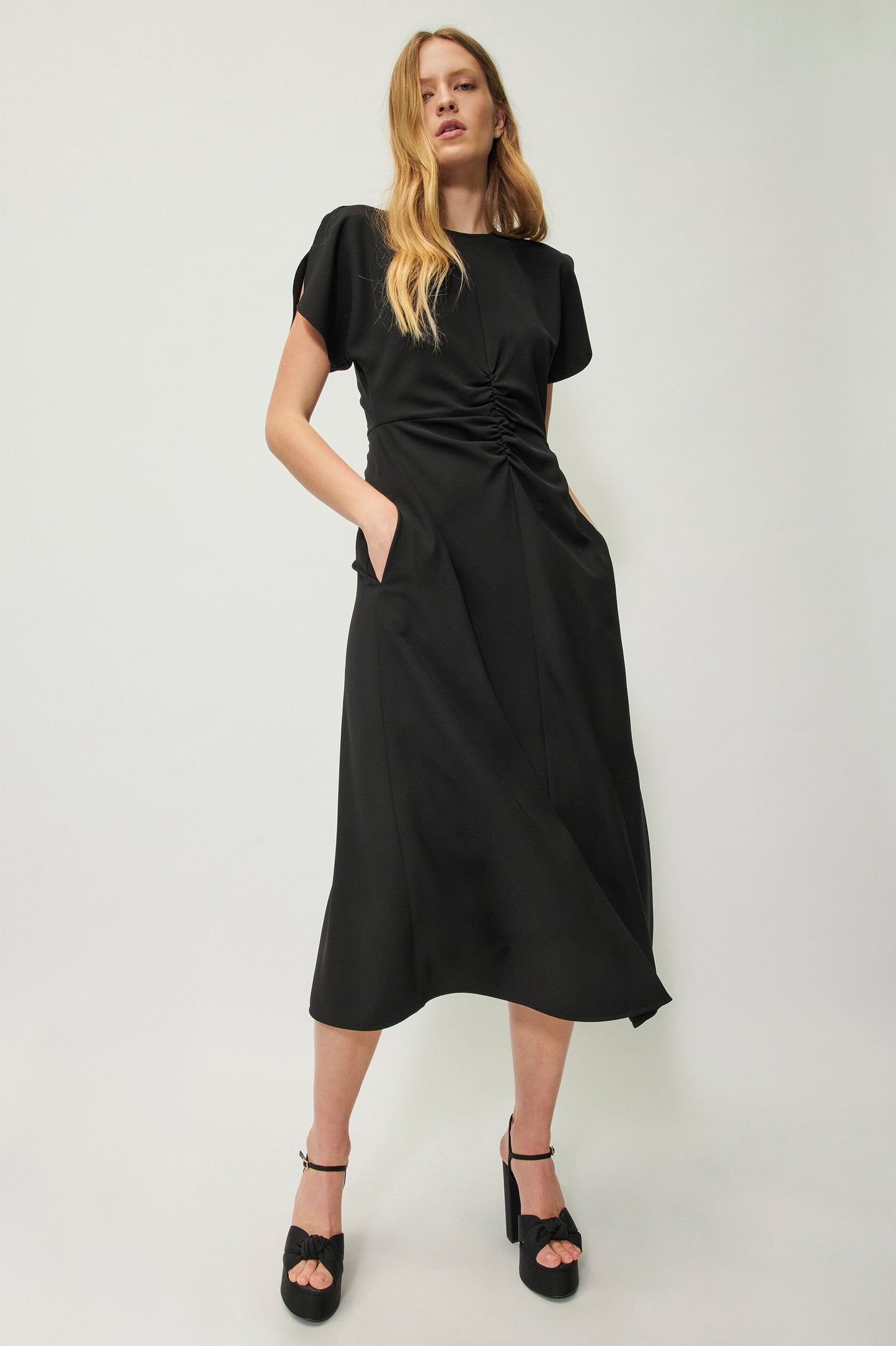 Medium-length Dress with Charming Ruffles