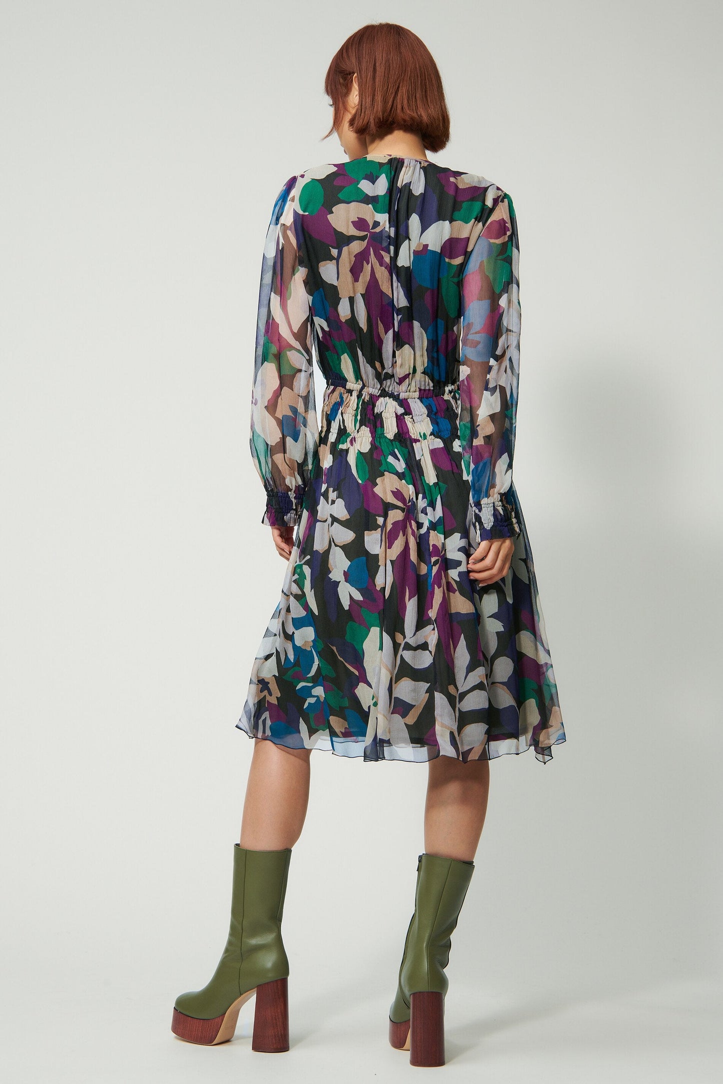 Silk Dress with Floral Print