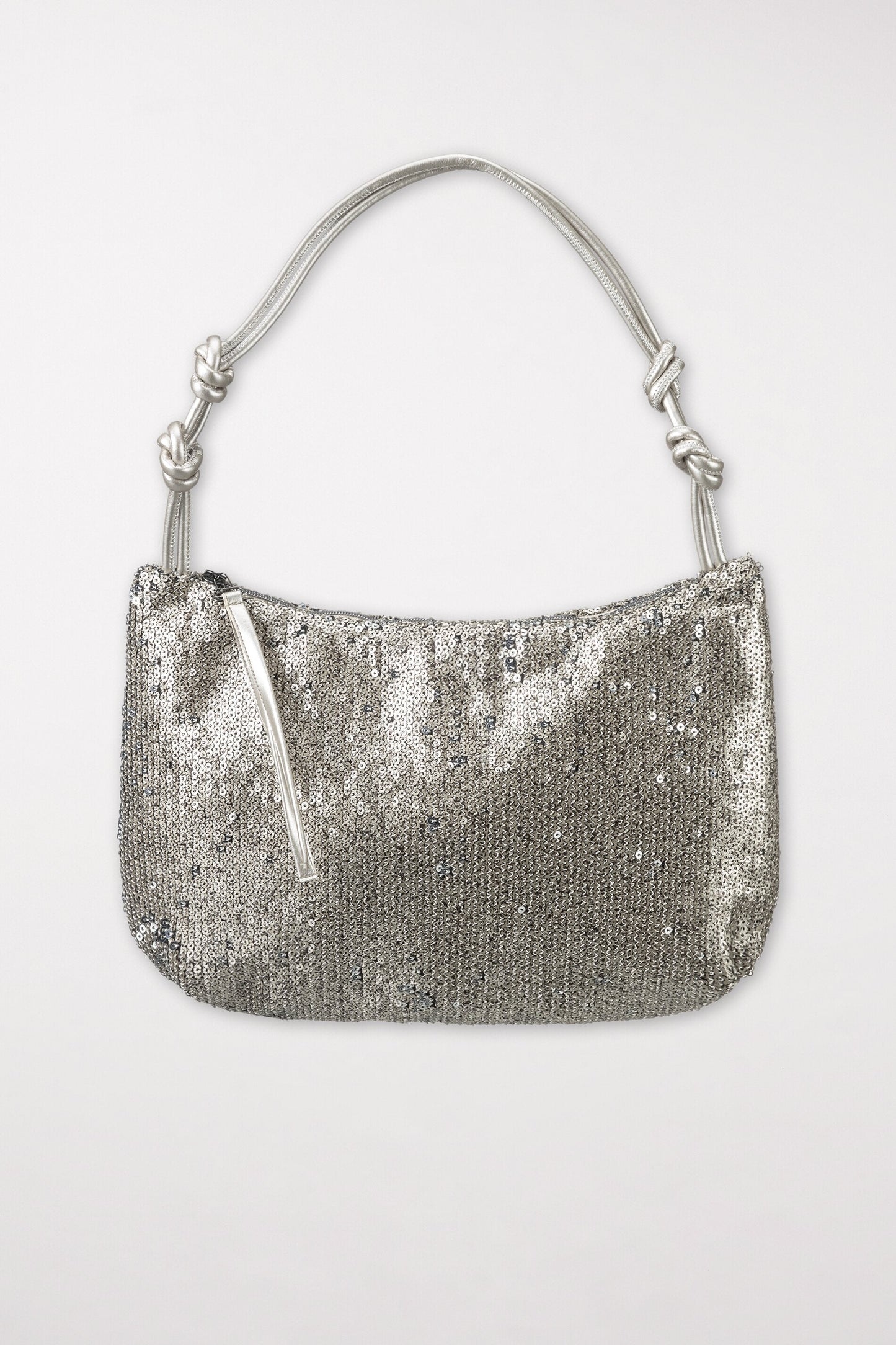 Sequin Bag with Knotted Handle