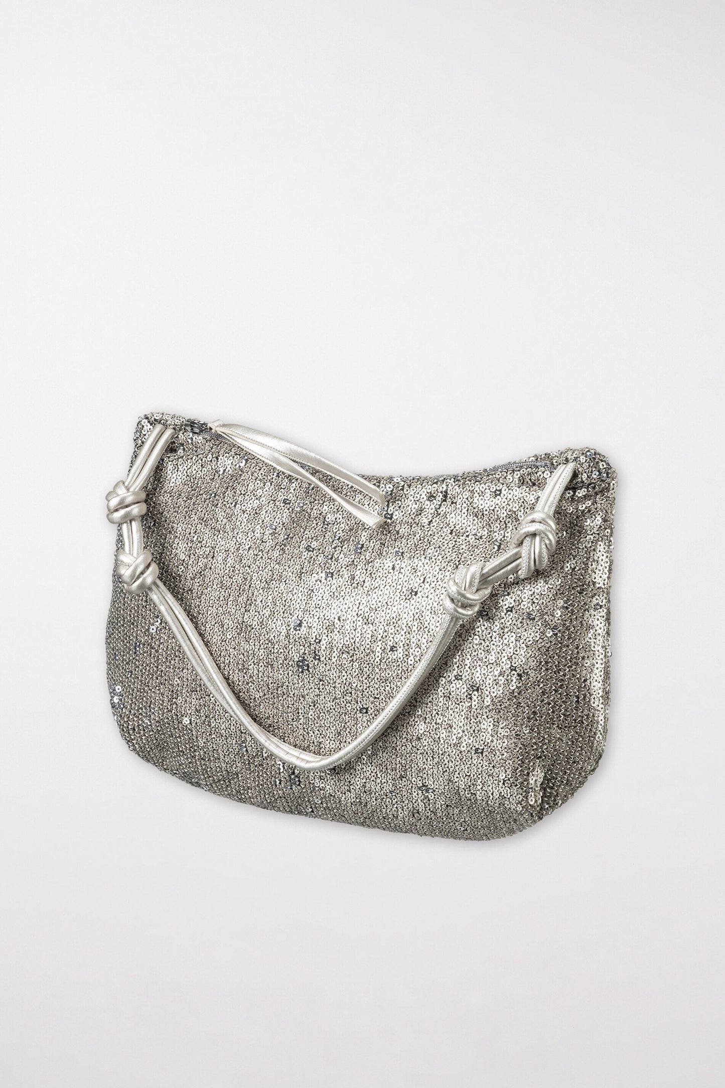 Sequin Bag with Knotted Handle